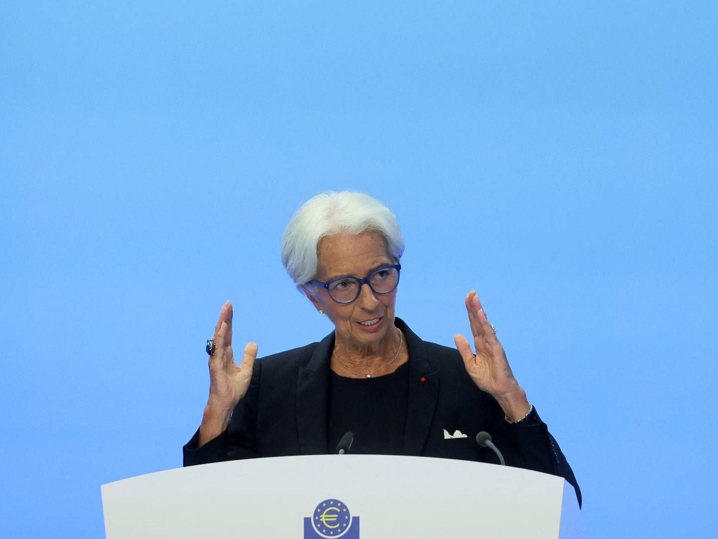 ECB's centralbankchef Christine Lagarde forventer, at væksten gennem hele 2023 bliver på 0,9 pct. | Foto: Wolfgang Rattay/REUTERS / X00227