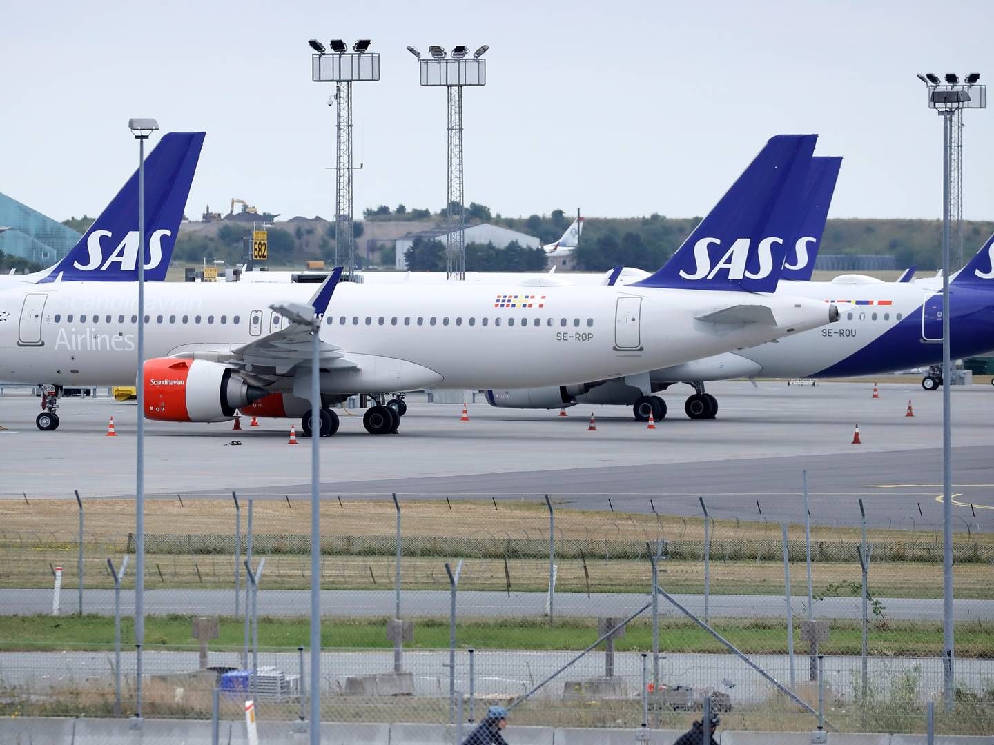 Sådan stod SAS-flyene parkeret i Københavns Lufthavn under den nu afsluttede pilotstrejke. Forude venter flere overenskomstforhandlinger for selskabet. | Foto: Jens Dresling/Ritzau Scanpix