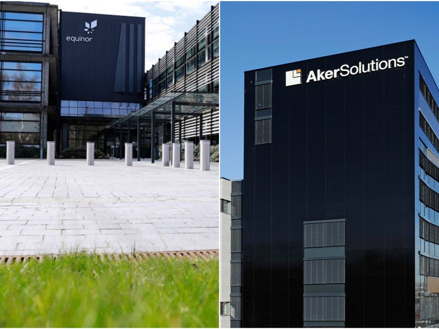 STORT: Til venstre sees Equinors hovedkontor på Forus med 6000 ansatte, til høyre er Akers kontor på Hinna. H.I.G. eier en betydelig del av kontoreiendommene i området og nå blir det Anvil som skal forvalte kapitalen herfra. | Foto: Kollasje: EiendomsWatch. Foto: Arne Reidar Mortensen / Equinor + Aker Solutions