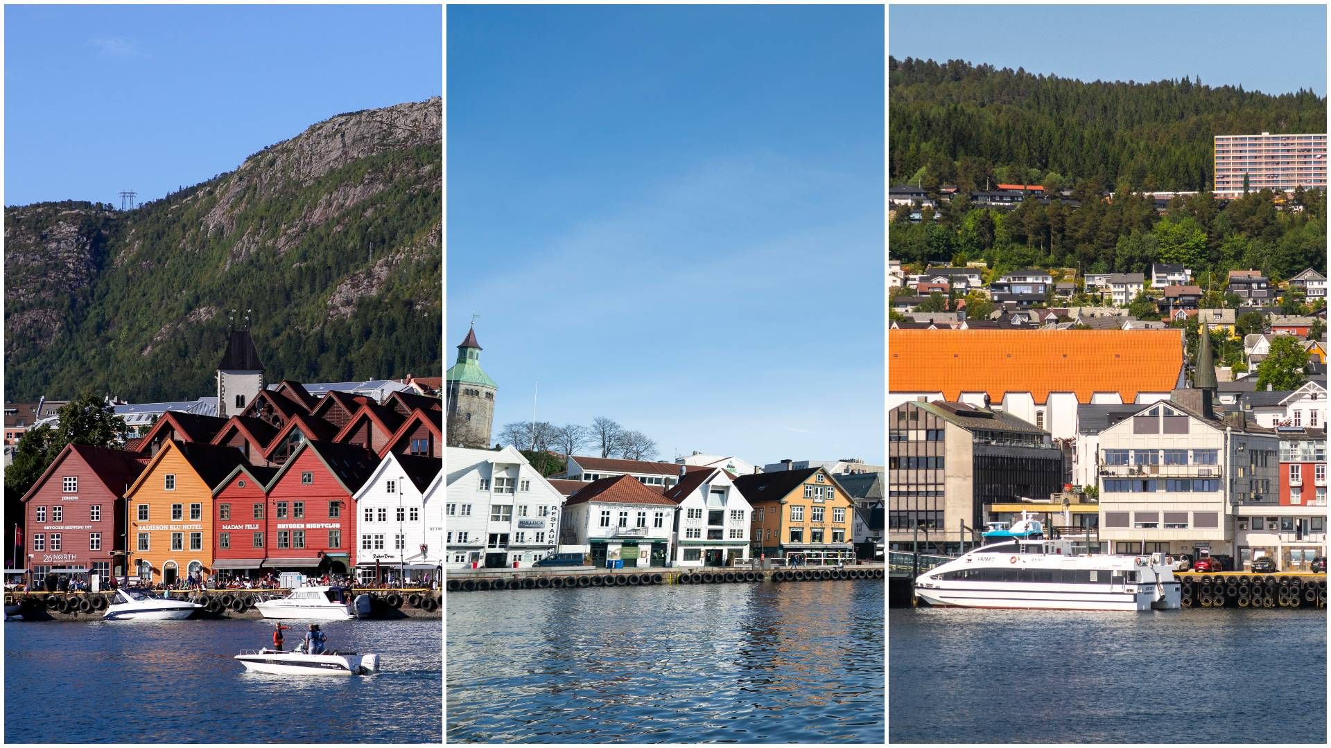 De tre største advokatfirmaene på Vestlandet holder til i henholdsvis Bergen (t.v.), Stavanger og Molde. | Foto: Marianne Løvland, Fredrik Hagen, Halvard Alvik / NTB