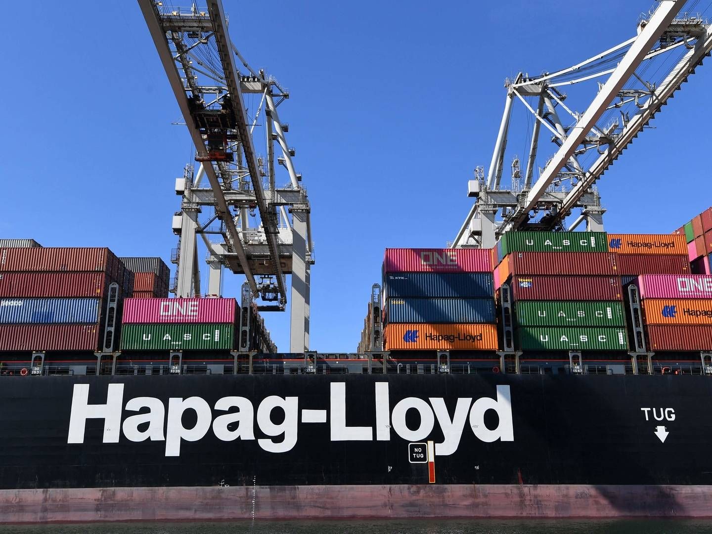 Hapag-Lloyd er målt markedsværdi foran Maersk, men det er der en teknisk grund til. | Foto: JOHN THYS/AFP / AFP