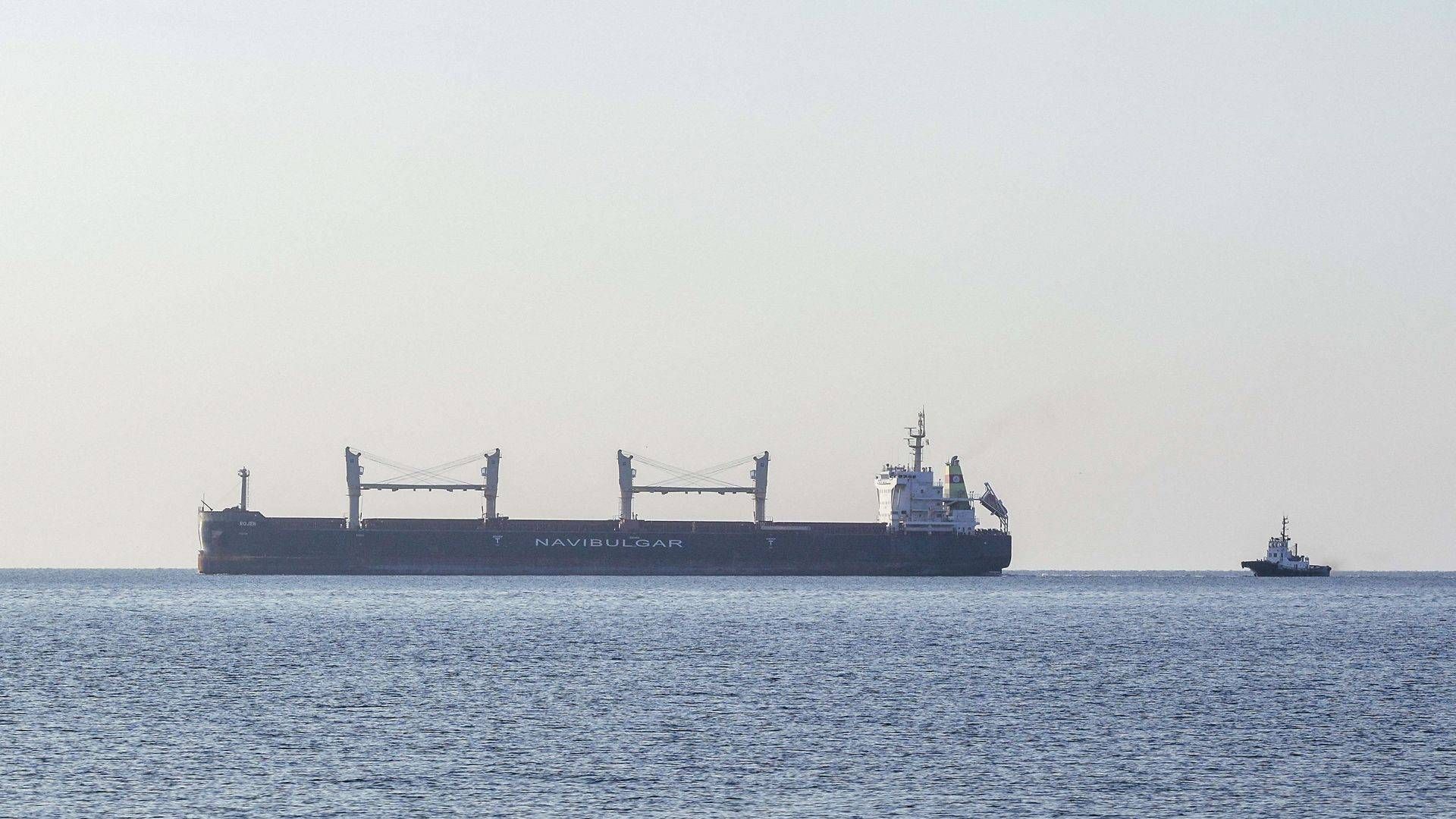 Flere skibe med majs og korn fra Ukraine forlader nu havnene ved Sortehavet. foto: Oleksandr Gimanov/AFP/Ritzau Scanpix