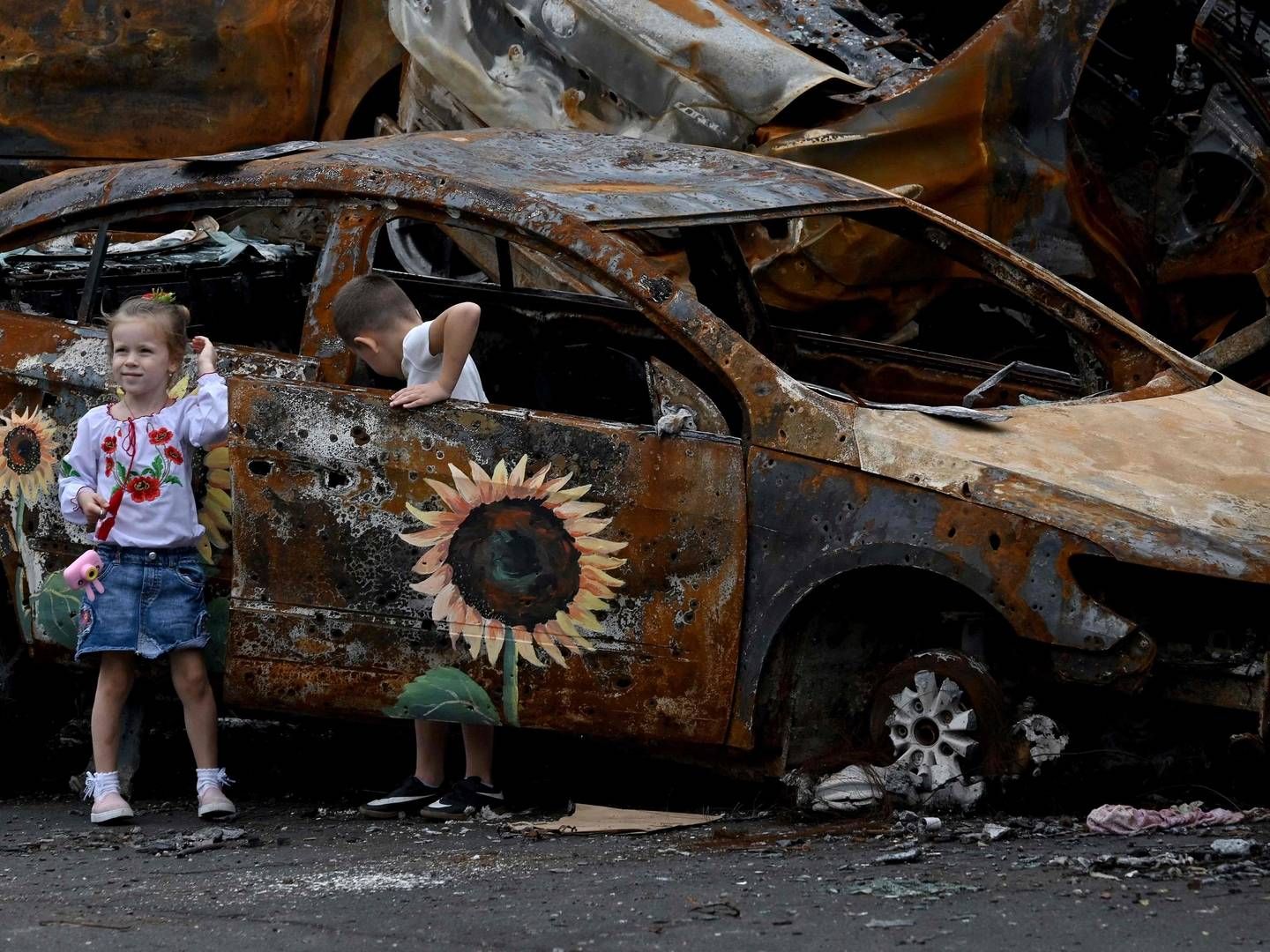 I sagens natur kan det se svært ud at gennemføre kliniske forsøg med børn i det østlige Ukraine, hvor krigen med Rusland raser - men ALK lykkes alligevel med det. | Foto: SERGEI SUPINSKY/AFP / AFP