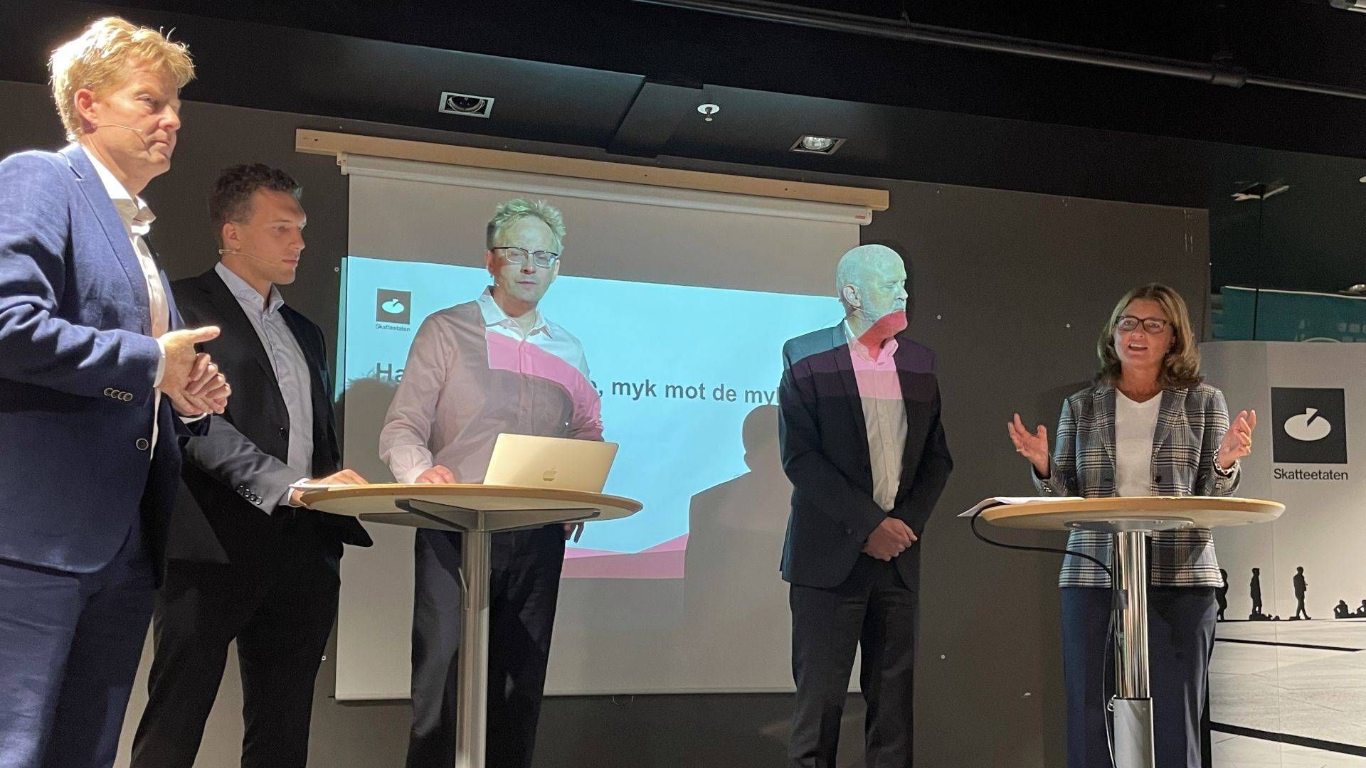 KRYPTODEBATT: Fordeler og ulemper ved kryptovaluta ble diskutert da Skatteetaten inviterte til debatt i Arendal denne uka. | Foto: Synnøve Prytz Berset