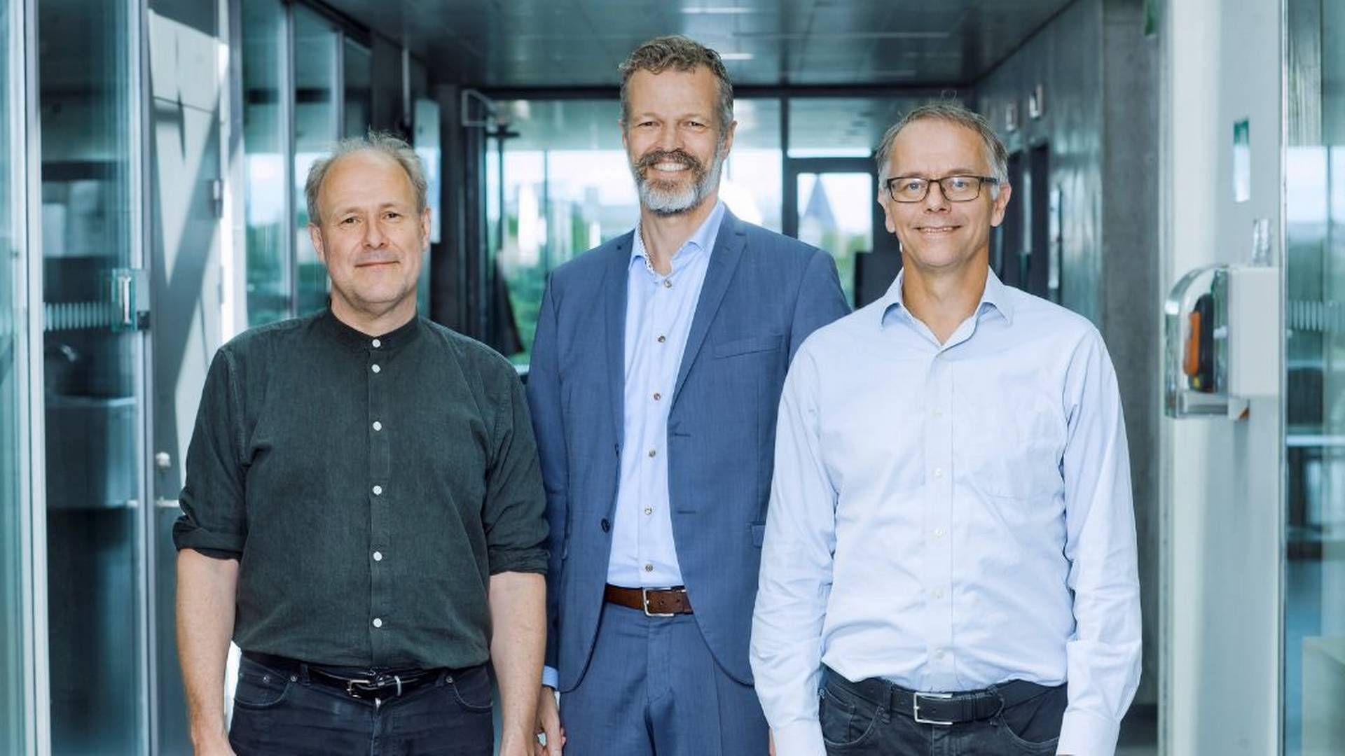 Stifterne af den nye virksomhed Biophenyx. Fra venstre: Morten Frödin, Ole Bitsch-Jensen og Claus Storgaard Sørensen. | Foto: Foto: Claus Boesen.