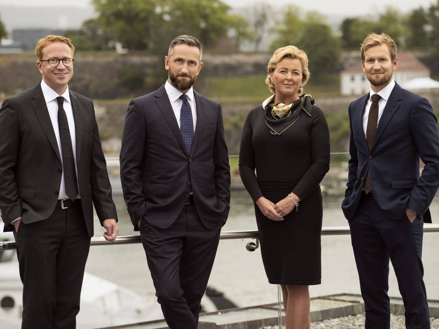 Tage Brigt A. Skoghøy (til høyre), Lill Grimstad og Ørjan Salvesen Haukaas er nye partnere i DLA Piper, mens Christian Grande er ny markedssjef. | Foto: DLA Piper