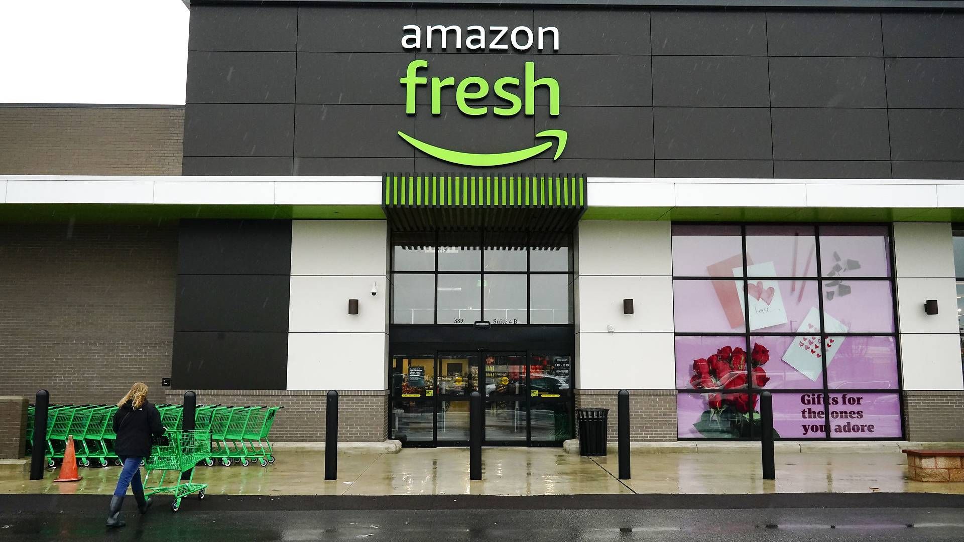 Onlinegiganten Amazon har åbnet fysiske Amazon Fresh-butikker i USA og Storbritannien. | Foto: Matt Rourke/AP/Ritzau Scanpix/AP