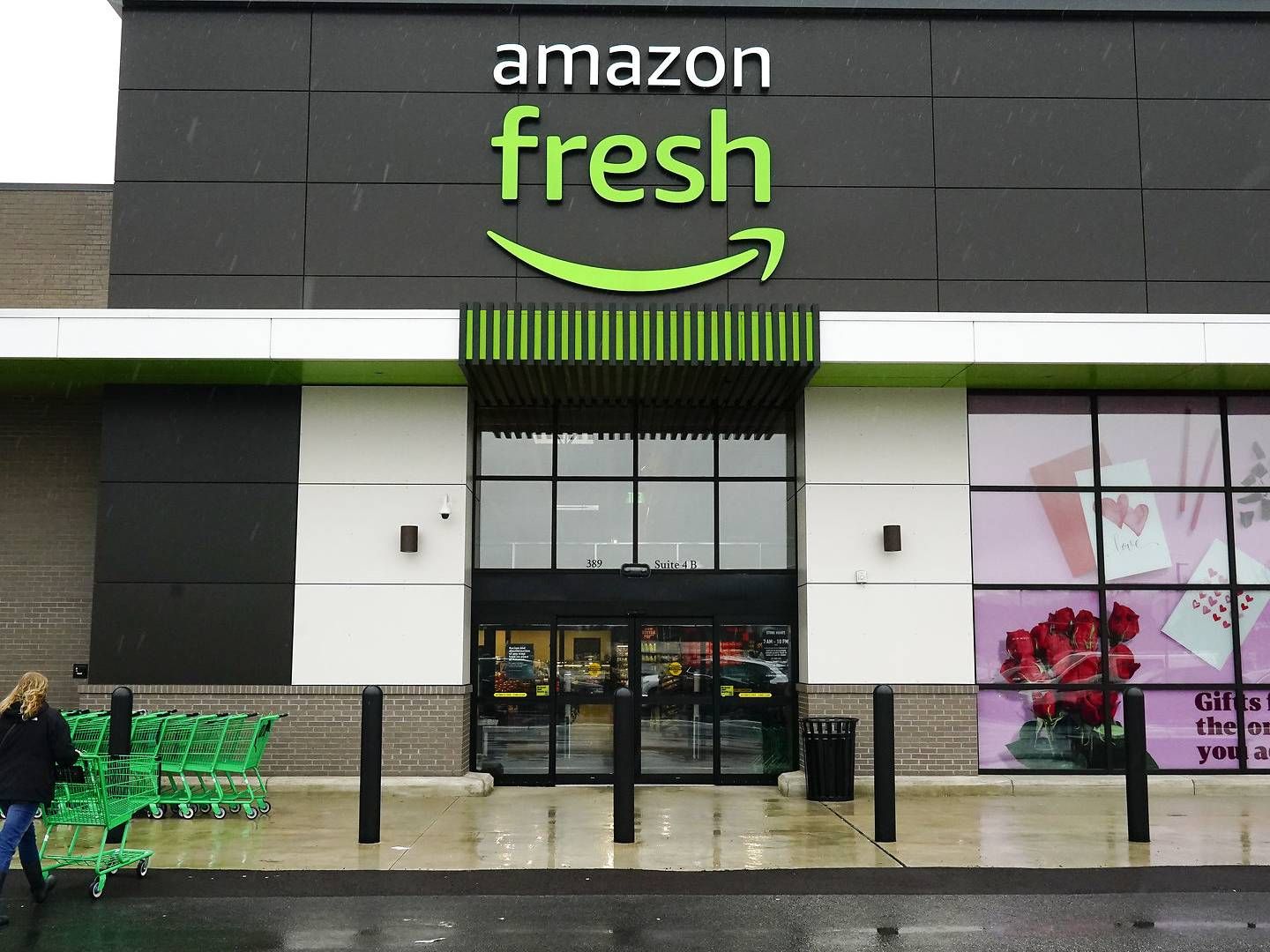 Onlinegiganten Amazon har åbnet fysiske Amazon Fresh-butikker i USA og Storbritannien. | Foto: Matt Rourke/AP/Ritzau Scanpix/AP