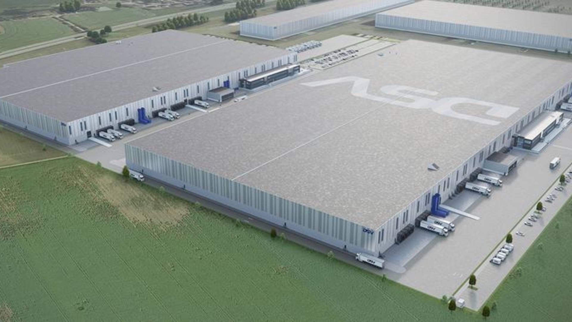 Animeret billede af kommende DSV-lager i Landskrona | Foto: DSV / PR
