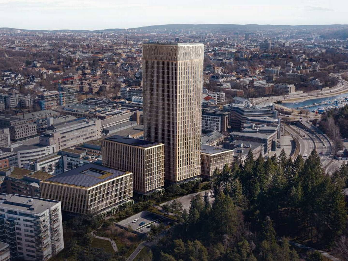 HØYE AMBISJONER: Sparebank 1 foreslår å bygge høyhus på Skøyen. | Foto: Sparebank 1