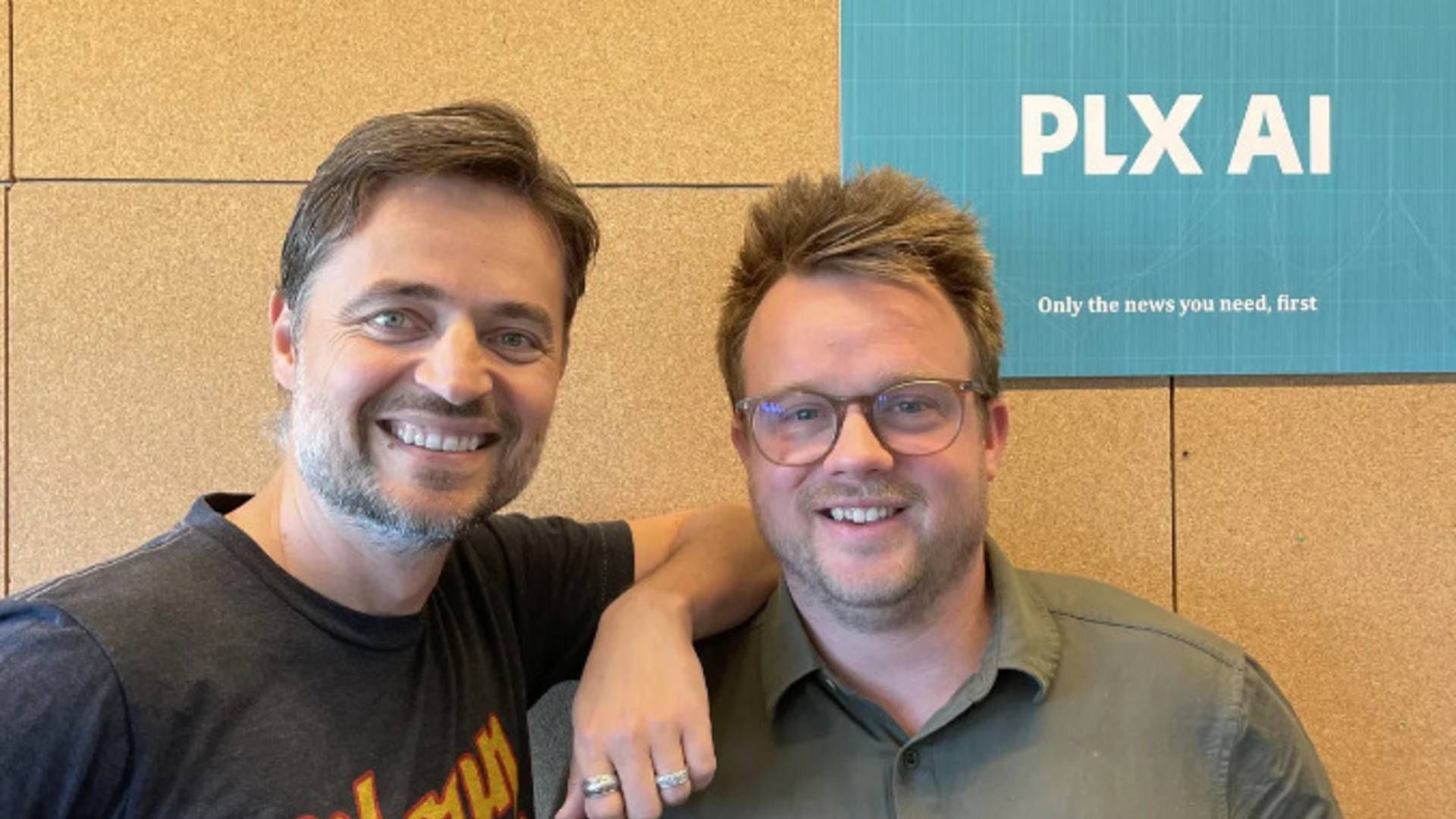 Stifter af PLX AI, Gelu Sulugiuc (tv.), sammen med sin partner i virksomheden, Nicolai Bjerre Pedersen. | Foto: PR