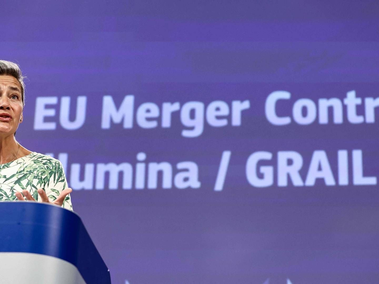 EU’s konkurrencekommissær Margrethe Vestager vil ikke tillade en fusion mellem Illumina og Grail . | Foto: Kenzo Tribouillard/AFP / AFP