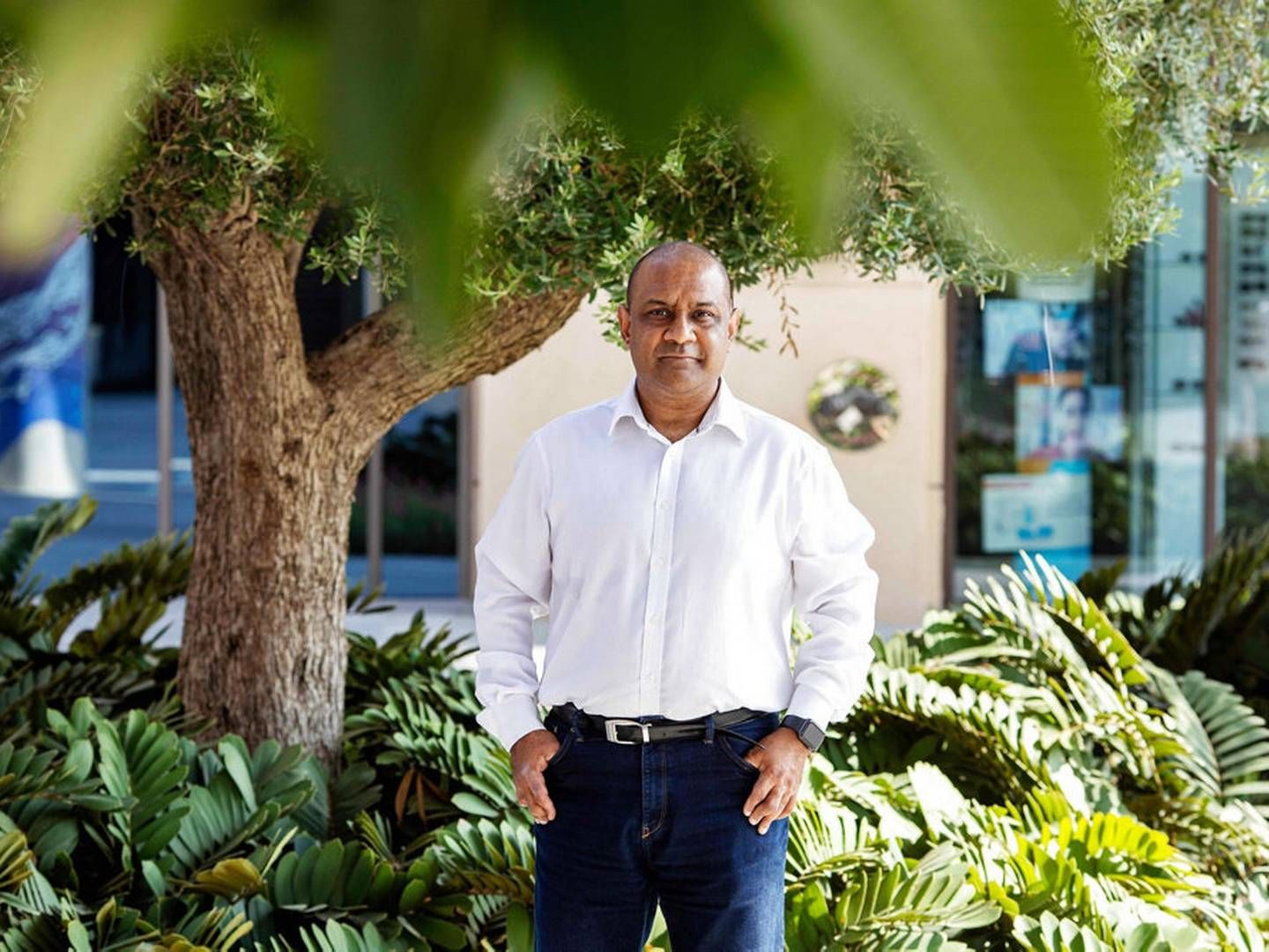 Britiske Sanjay Shah blev i juni anholdt af politiet i Dubai i De Forenede Arabiske Emirater, hvor han har boet i en villa på den kunstige palmeø Jumeirah. I Danmark er han tiltalt for svindel for over ni milliarder kroner. Sanjay Shah nægter at have brudt loven. Arkivfoto: Christopher Pike/Ritzau Scanpix