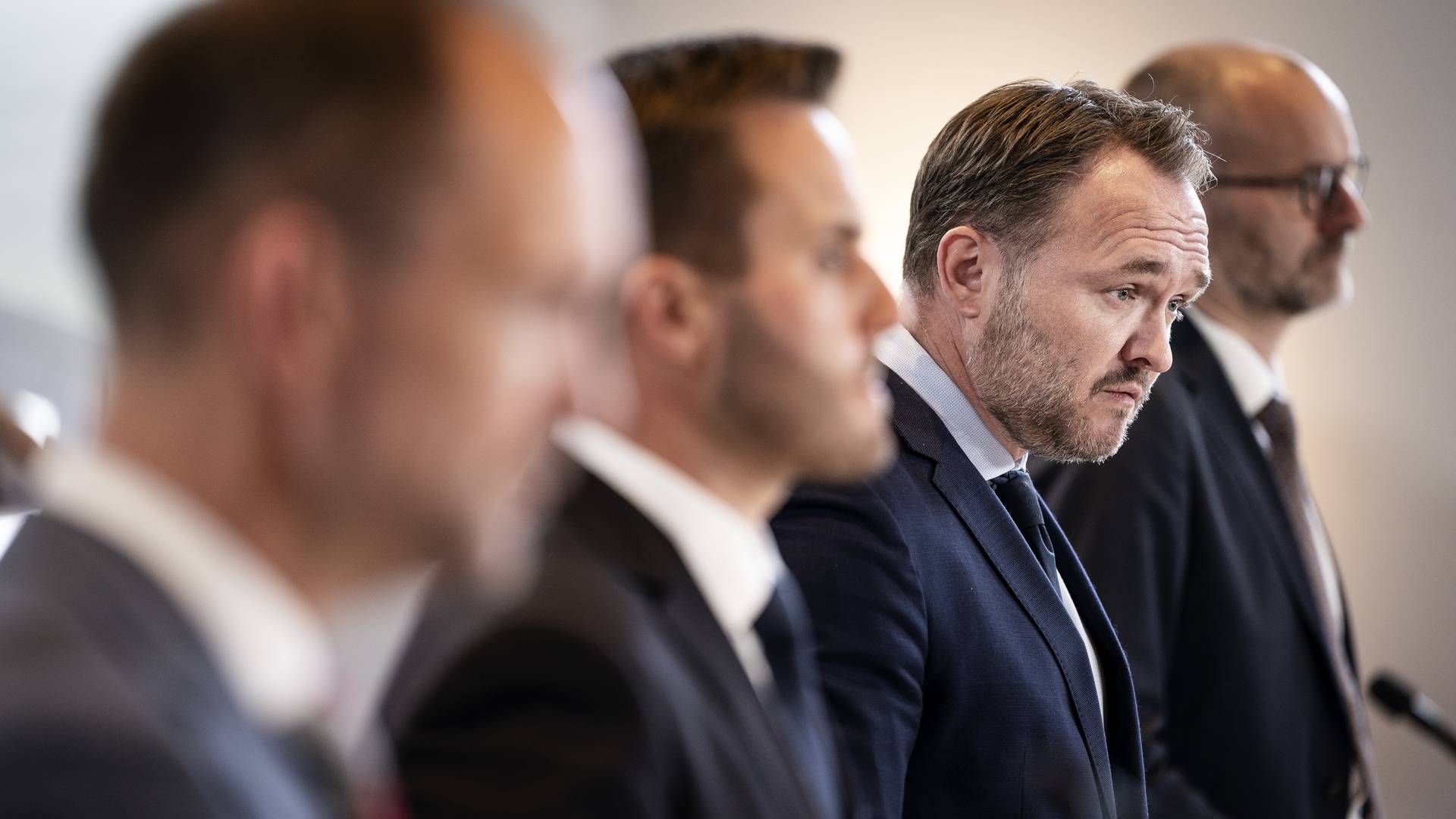 En række ministre – herunder klimaminister Dan Jørgsen (S) – afholdt torsdag pressemøde om energikrisen. | Foto: LISELOTTE SABROE