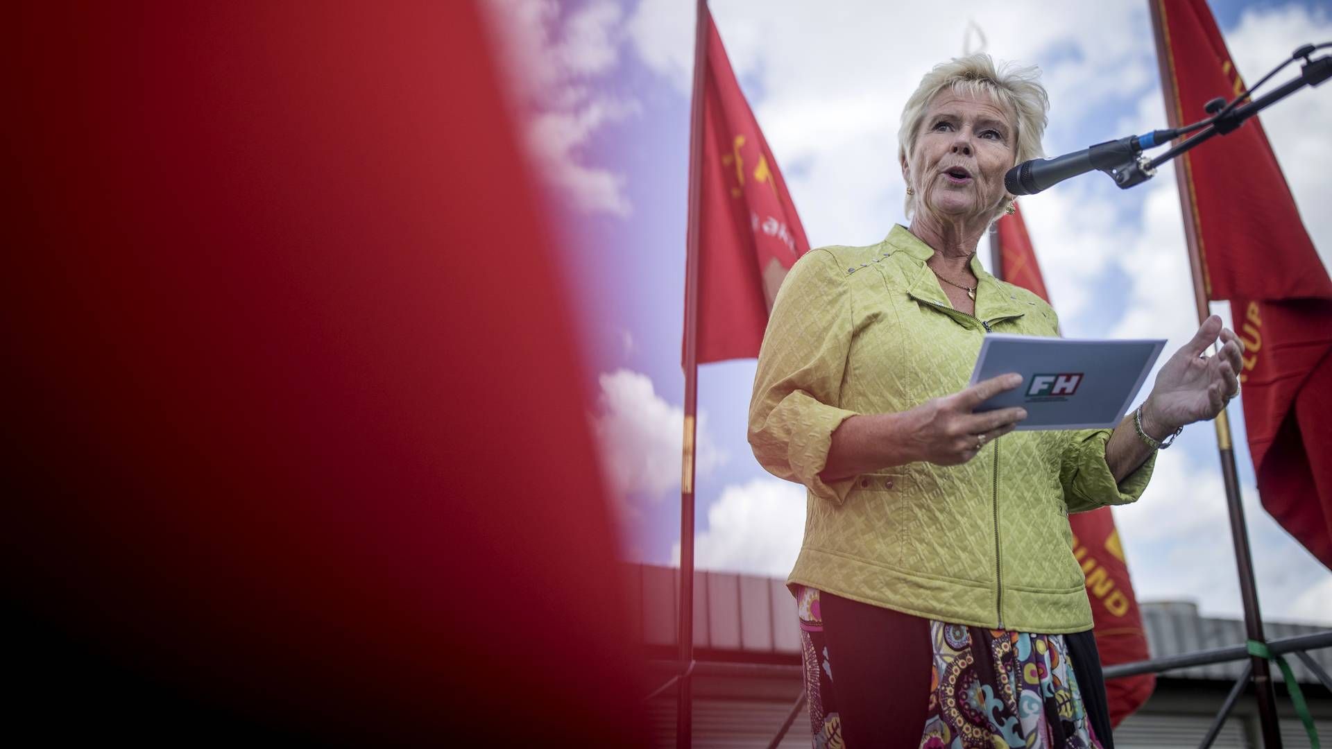 EU skal ikke blande sig i, hvordan vi indretter vores arbejdsmarked i Danmark,” siger FH-formand Lizette Risgaard. FH vil have regeringen til at anlægget et såkaldt annullationssøgsmål mod EU mindstelønsdirektiv. | Foto: Miriam Dalsgaard