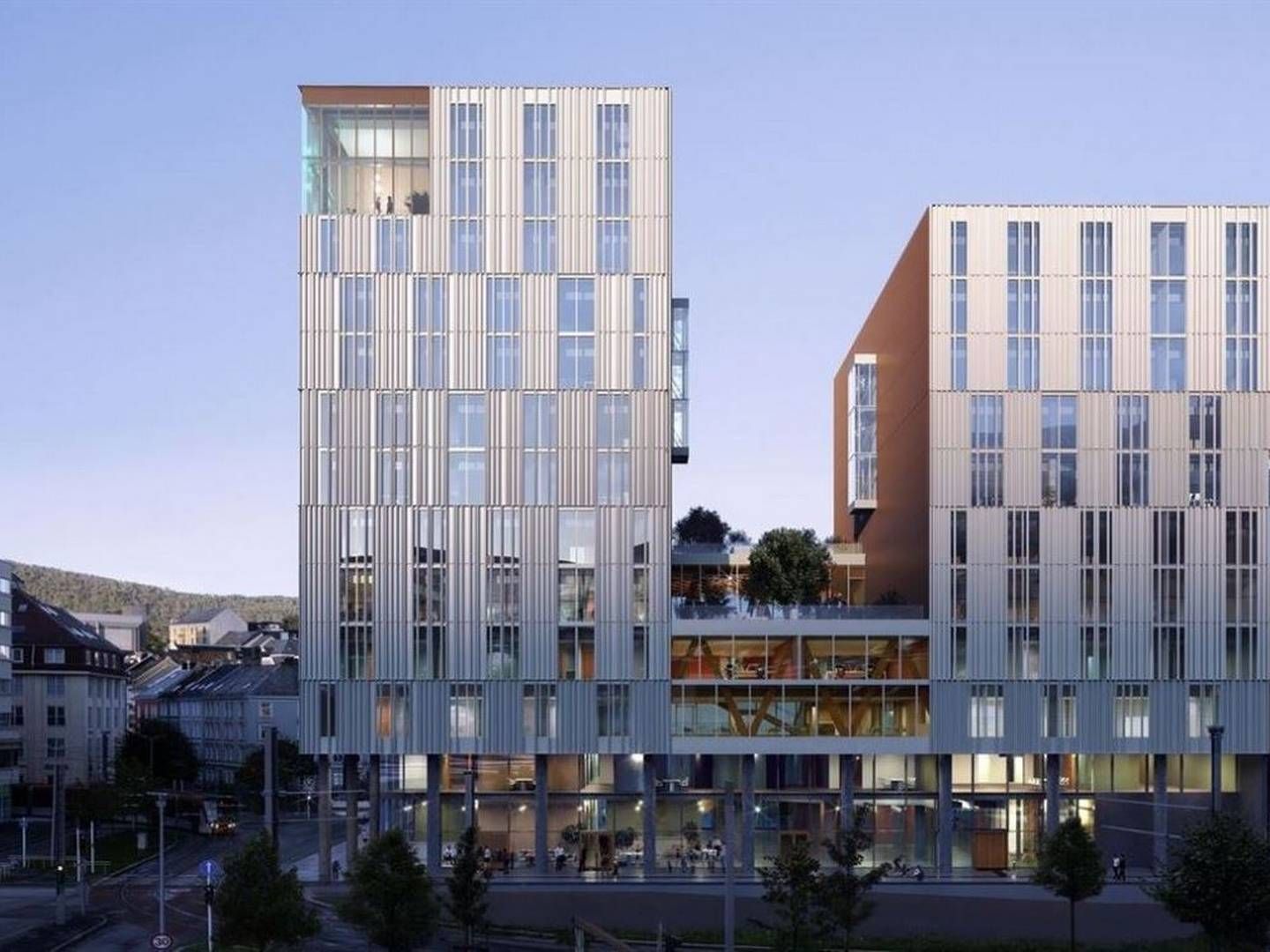 Slik blir det nye fylkeshuset, som skal være lokalisert midt i Bergen sentrum. | Foto: NSW Arkitektur