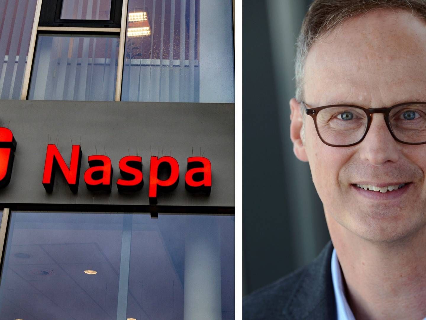Das Naspa-Logo und der designierte Vorstandsvorsitzende Marcus Nähser | Foto: picture alliance / Fotostand | Fotostand / Freitag / Naspa