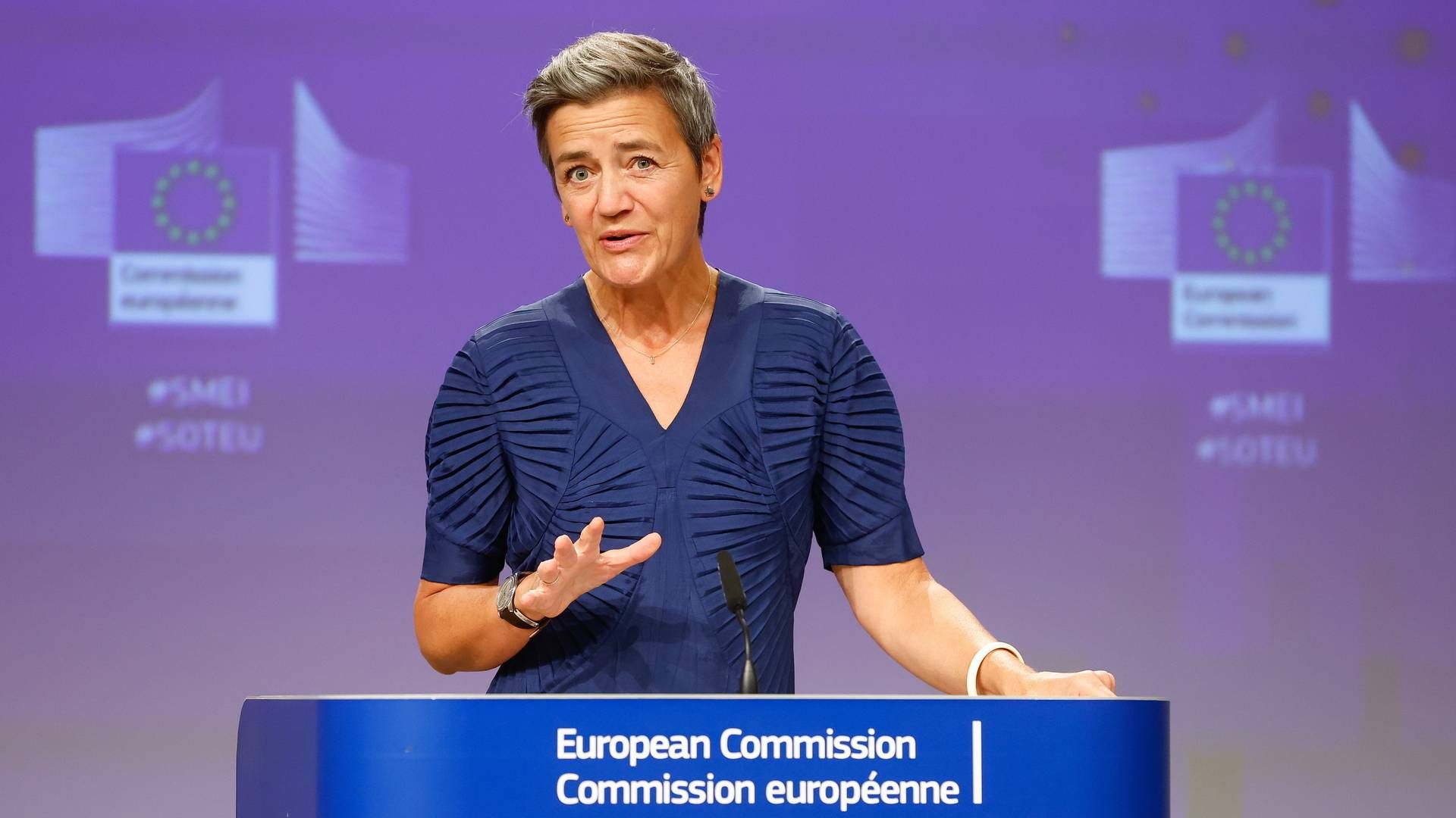 Margrethe Vestager hilser nyt europæisk brintprojekt velkomment. | Foto: Stephanie Lecocq/EPA / EPA