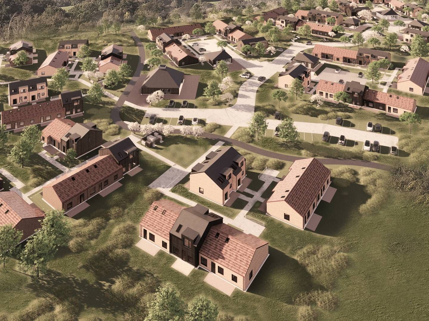 Visualisering af det nye boligområde i Lejre By. | Foto: PR / Link Arkitektur