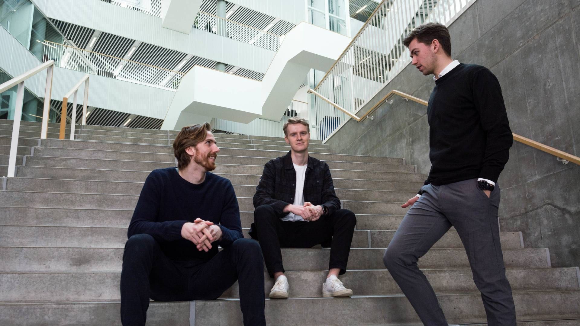 Magnus Boye (tv), Kristoffer Abell (mf) og Jakob Lilholm (th) har stiftet virksomheden Whistleblower Software. | Foto: PR