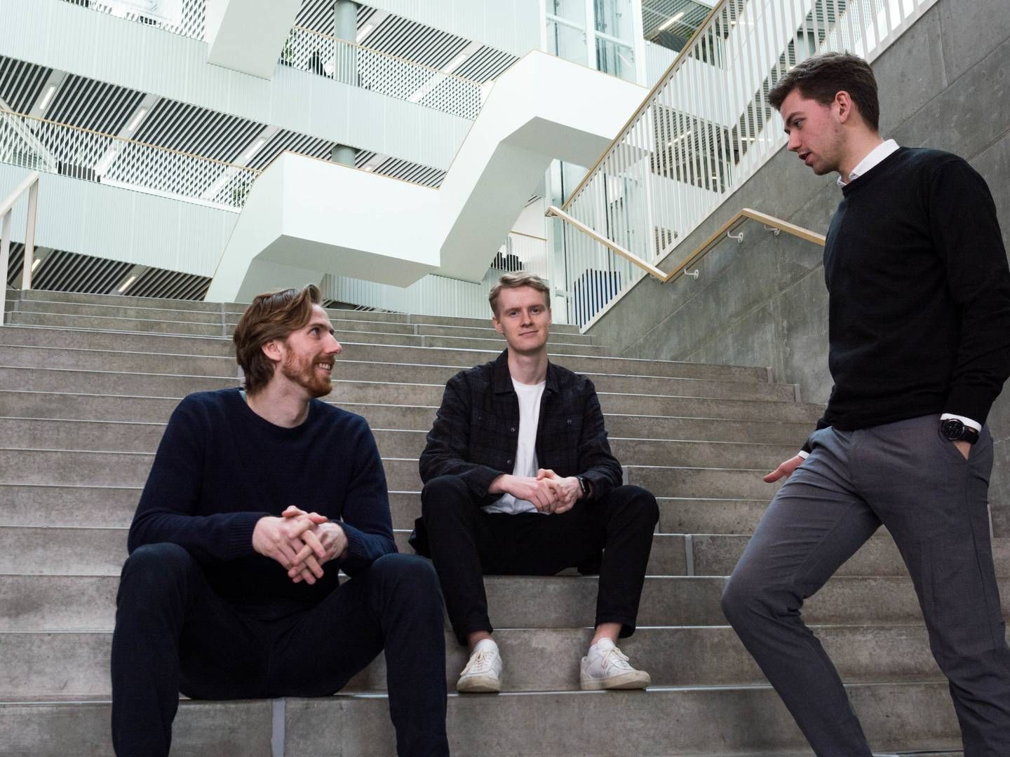 Magnus Boye (tv), Kristoffer Abell (mf) og Jakob Lilholm (th) har stiftet virksomheden Whistleblower Software. | Foto: PR