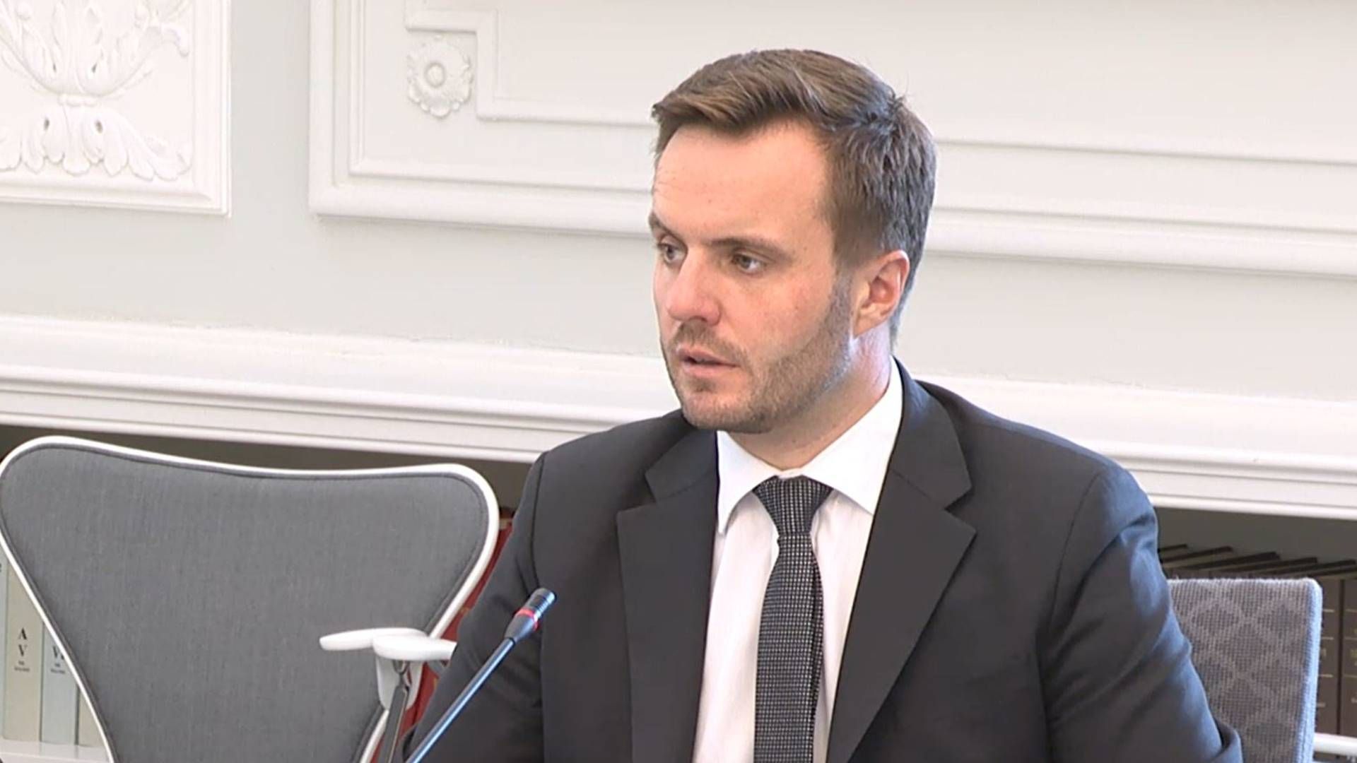 Erhvervsminister var i september i samråd om det pristjek, regeringen annoncerede i august | Foto: Udklip fra Folketingets livesending.