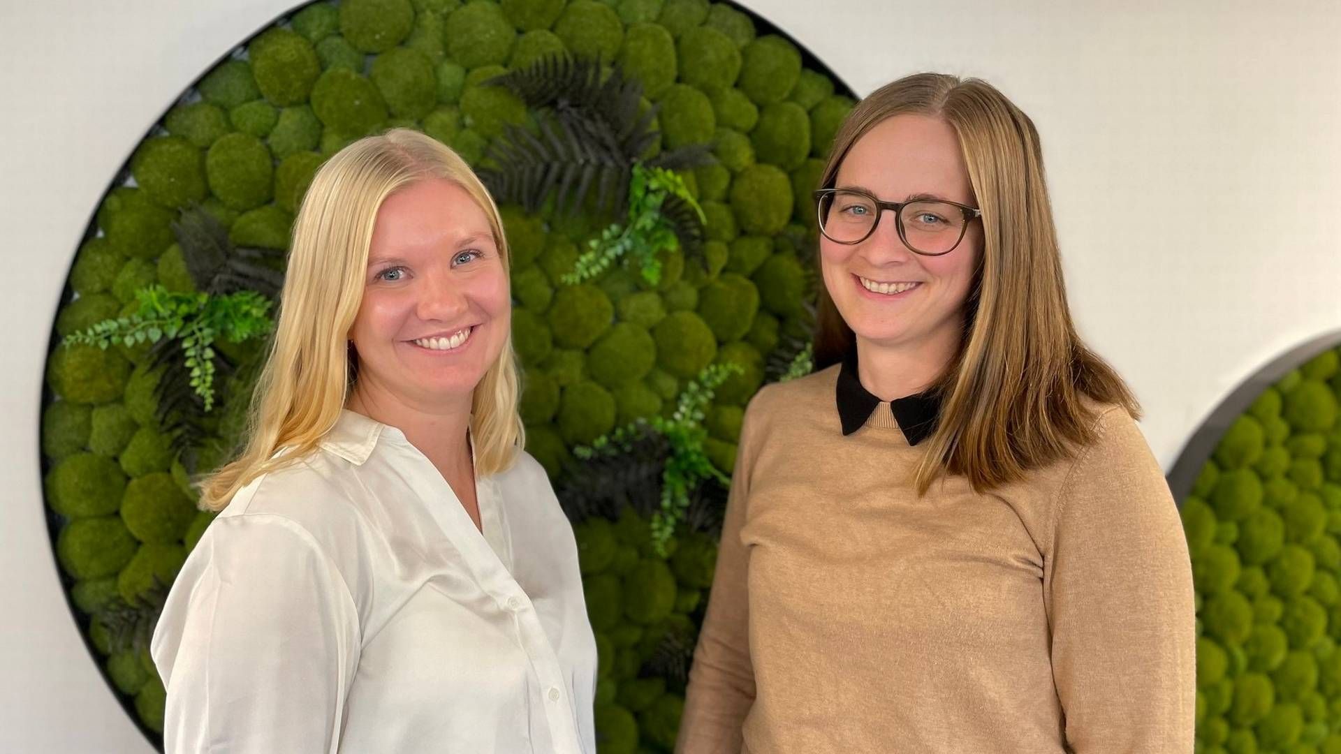 Advokatfullmektige Edeline Tveiten (t.v.) og advokat Anja Flo Lauvik er på plass hos Haakstad & Co. | Foto: Haakstad & Co