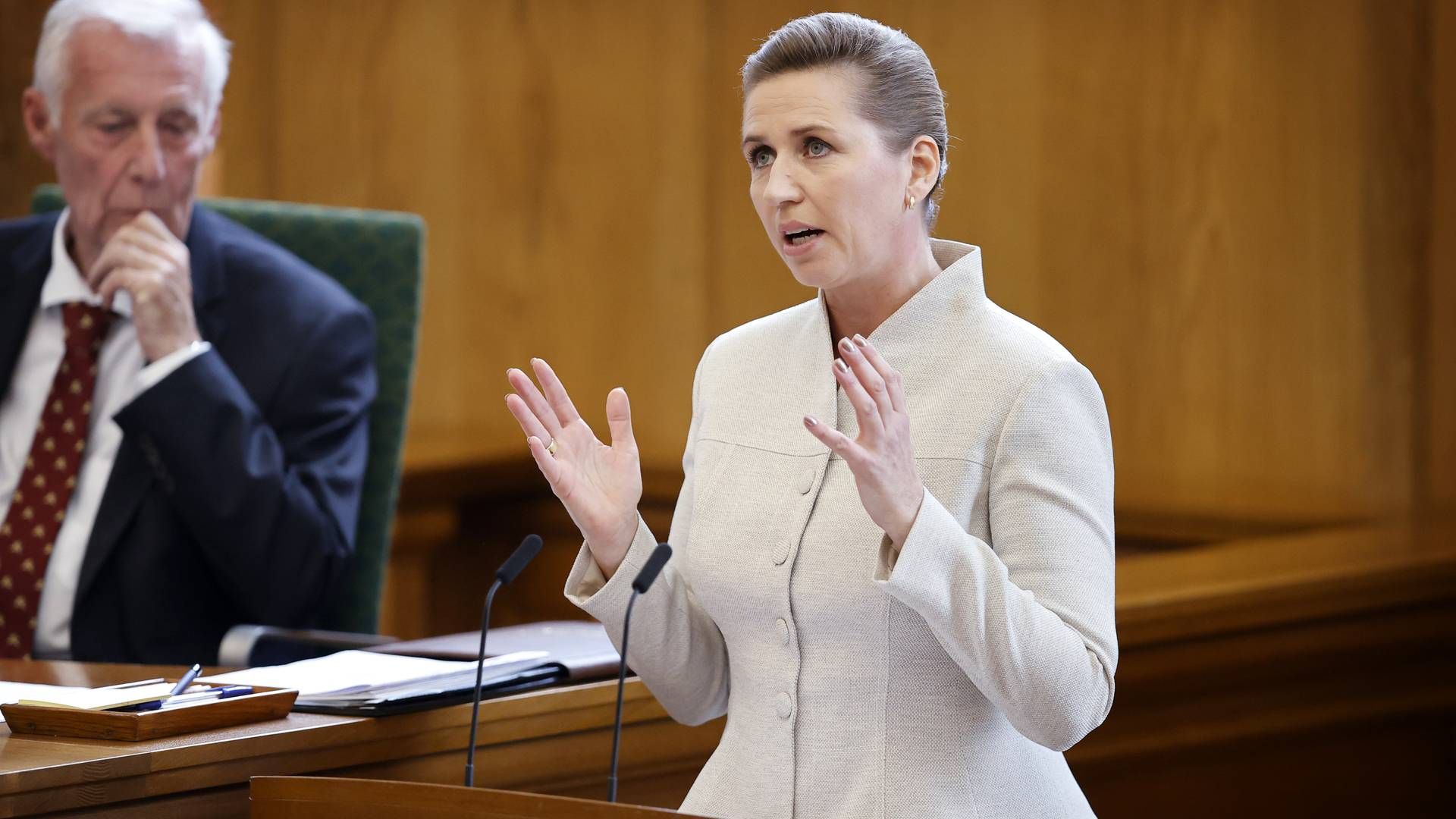 Mette Frederiksen under åbningstalen 4. oktober. | Foto: Jens Dresling