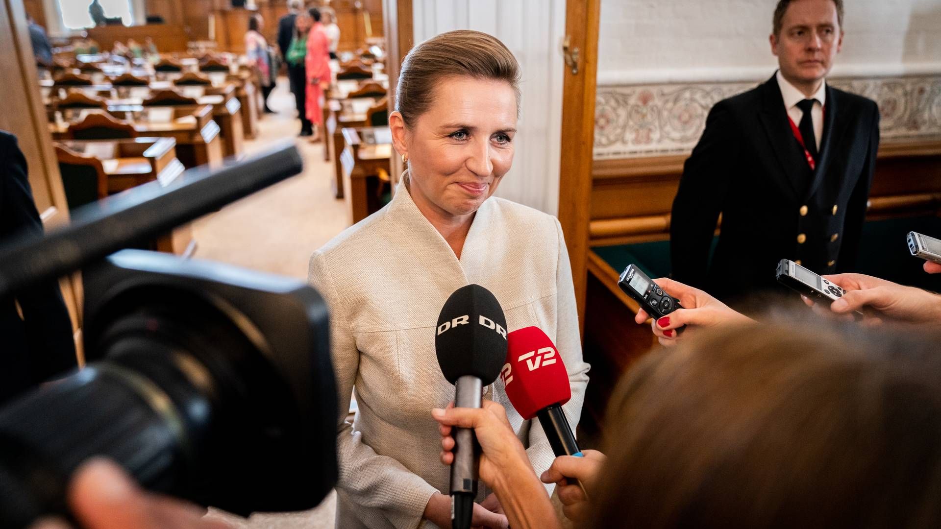 Statsminister Mette Frederiksen (S) indkalder til pressemøde. Her møder hun pressen 4. oktober 2022 til Folketingets åbning. | Foto: Ida Marie Odgaard