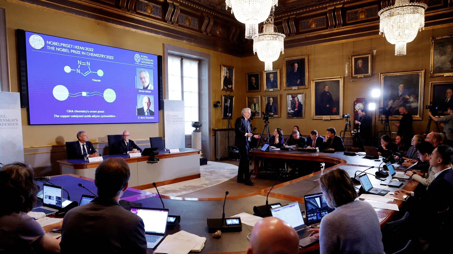 Vinderne af årets Nobelpris i kemi afsløres ved ceremoni Stockholm. | Foto: TT NEWS AGENCY/VIA REUTERS / X02350