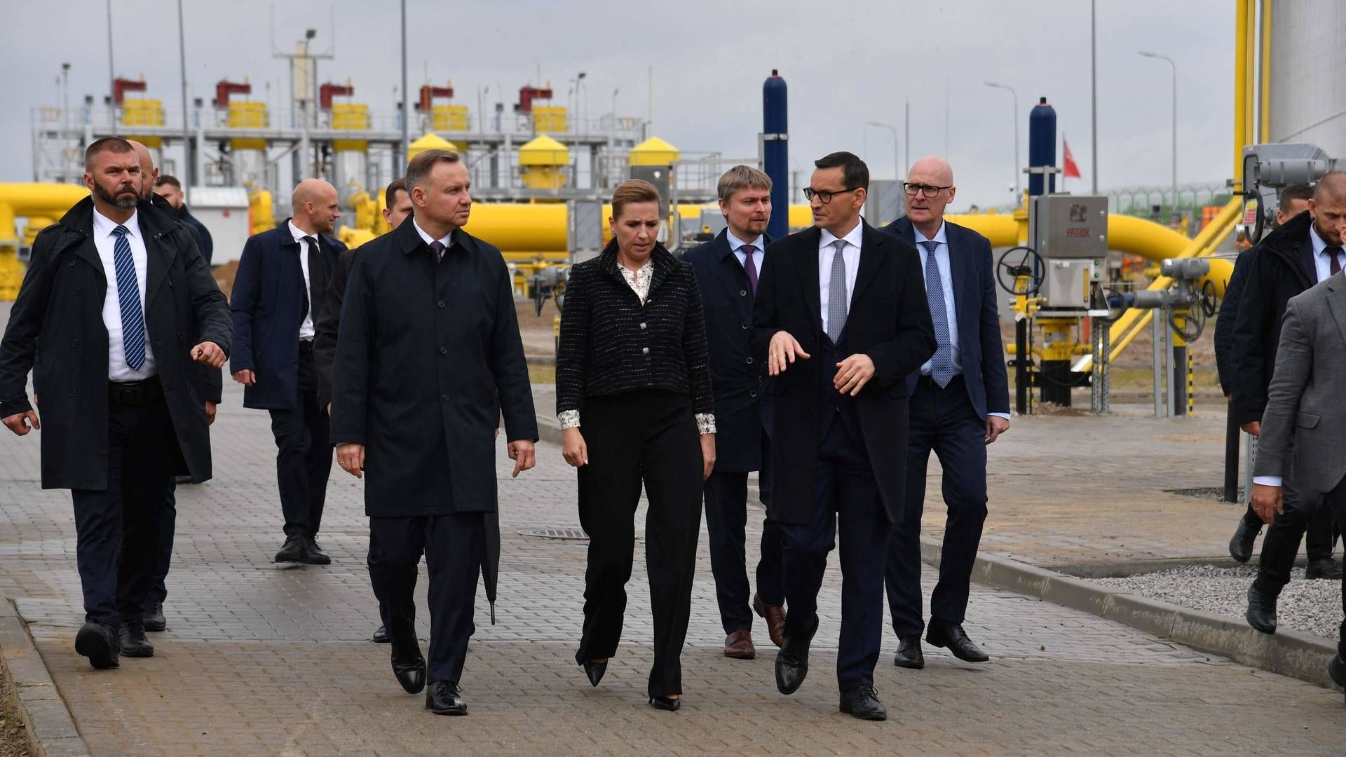Danish Prime Minister Mette Frederiksen attended the inauguration of the Baltic Pipe on Oct. 1. Gas supply will not be disrupted by the delay effecting the receiving terminal in western Jutland. | Photo: Stringer/AFP / AFP