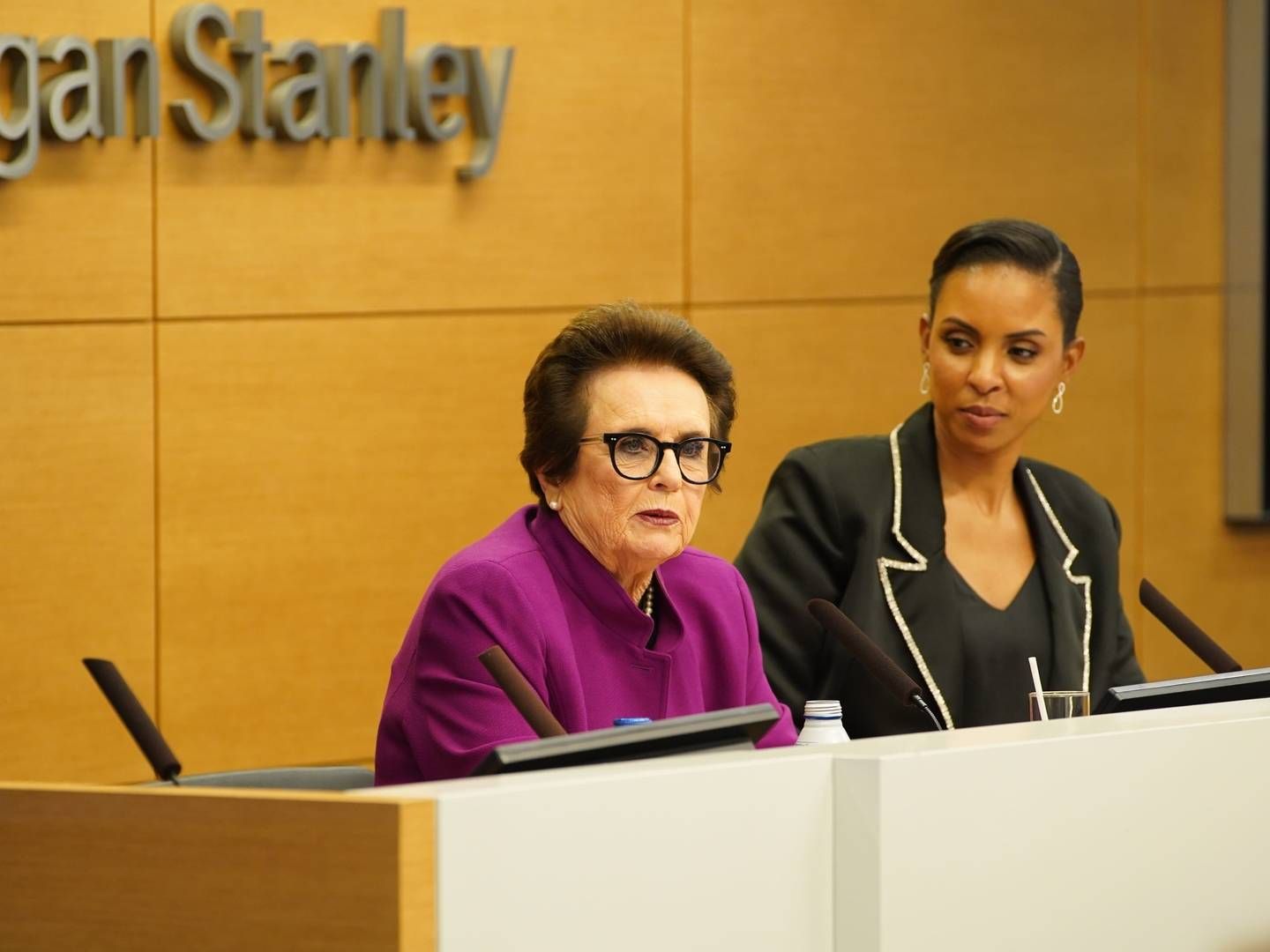 Tennislegende Billie Jean King var tidligere på ugen på besøg i Morgan Stanley. | Foto: ROB KIM/AFP / GETTY IMAGES NORTH AMERICA