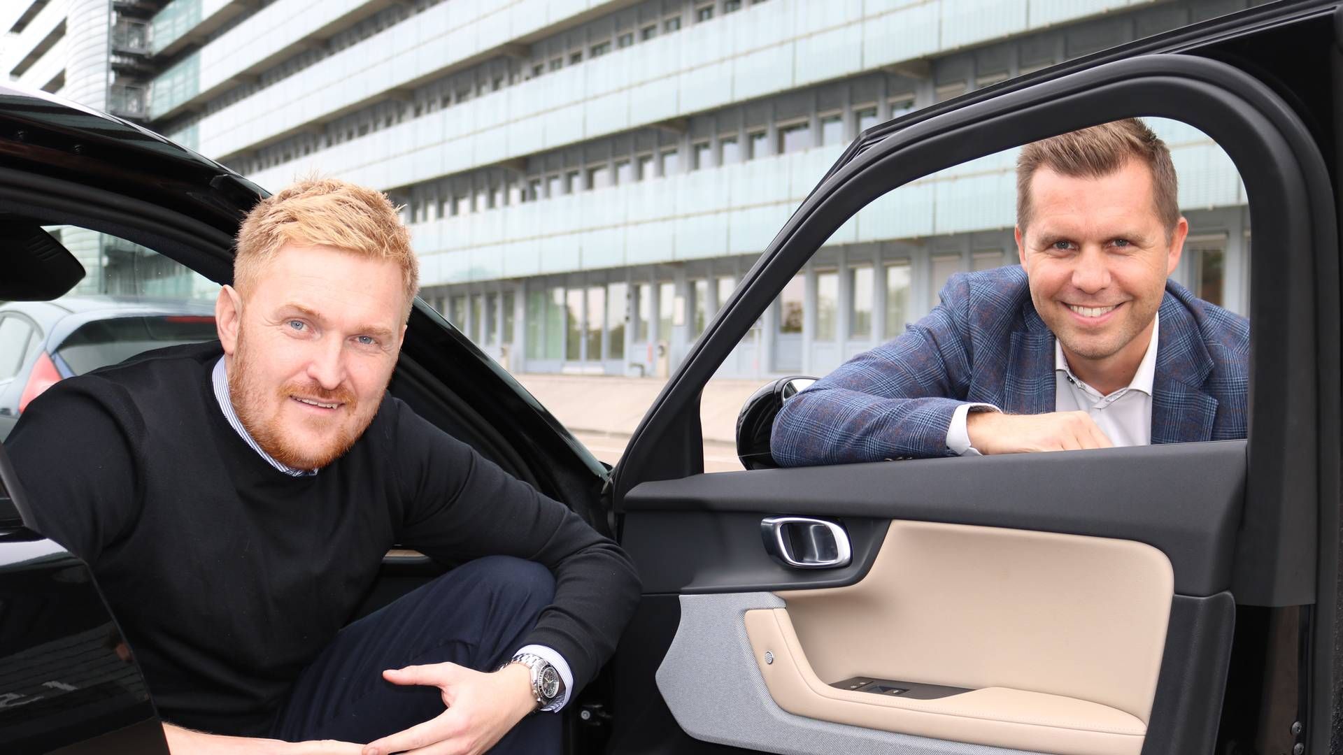 Landechef for Gire i Danmark, Christopher Haar (t.v.), og chef for mobility i If, Jonas Hørdam. | Foto: Gire/If/PR
