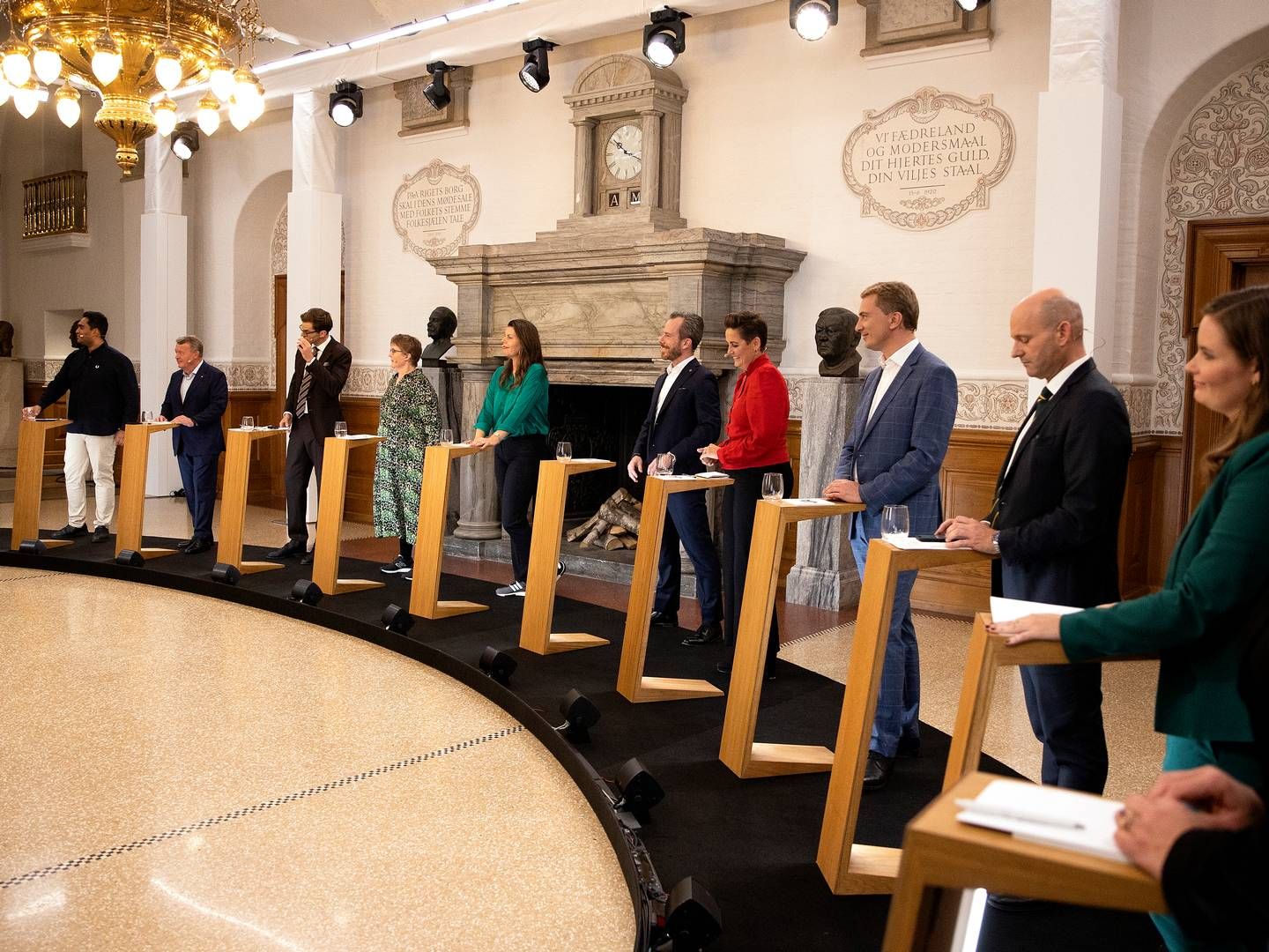 Valgkampen er i fuld gang - her et billede fra partilederdebat på dagen for valgudskrivelsen. | Foto: Finn Frandsen/Ritzau Scanpix