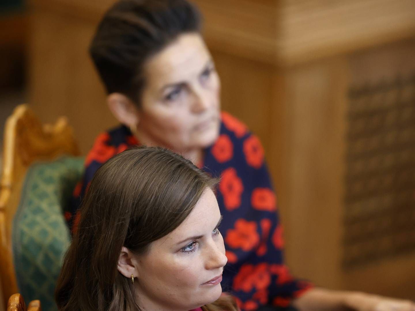 Enhedslistens politiske ordfører Mai Villadsen (Ø) og SFs formand Pia Olsen Dyhr (F). | Foto: Jens Dresling