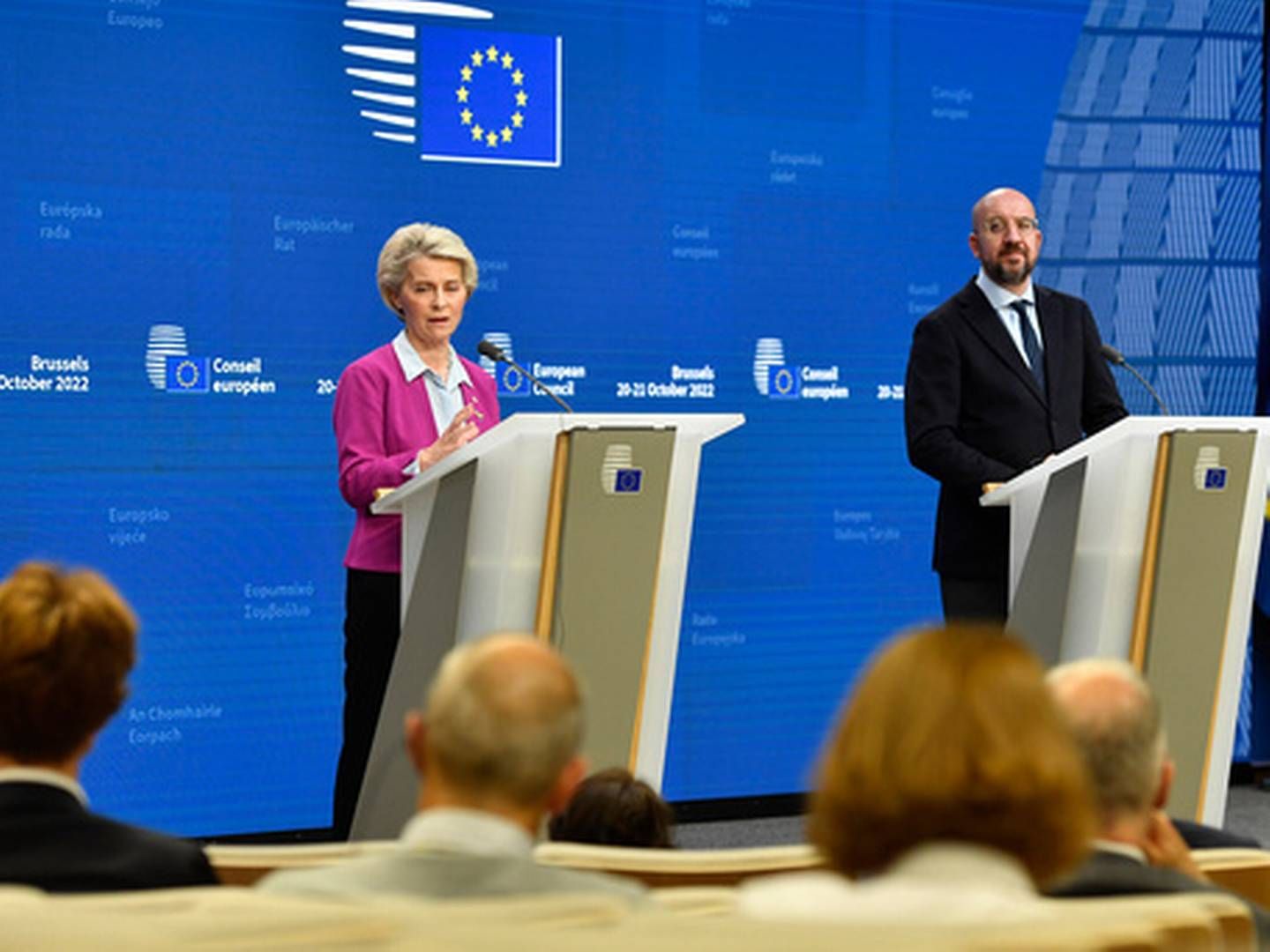 AVTALE: Ursula von der Leyen og Charles MichelI i Brussel denne uken. | Foto: Geert Vanden Wijngaert/AFP/NTB