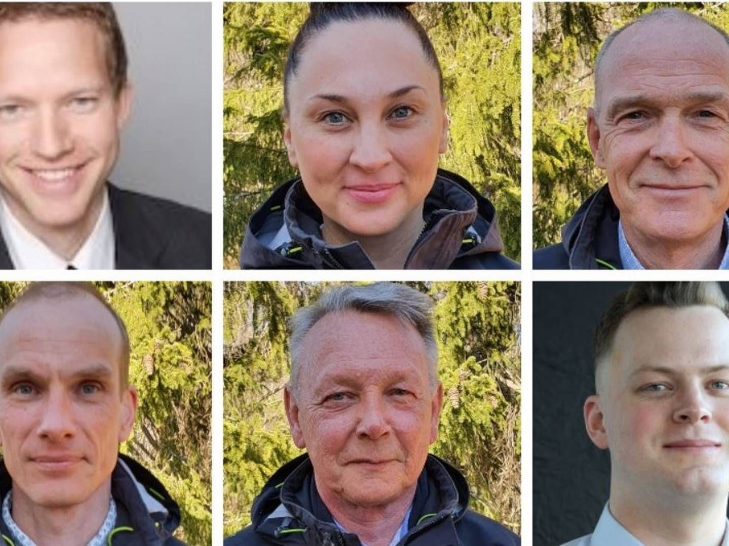 RÅDGIVERNE: Øverst fra venstre: Trygve Brauten (Danske Bank), Kristine Jacobsen, Jens Kolstad, Even Bergseng, Arne Rørå og Svein Harald Frøberg Skjerstad (alle Norskog) | Foto: LinkedIn/Norskog