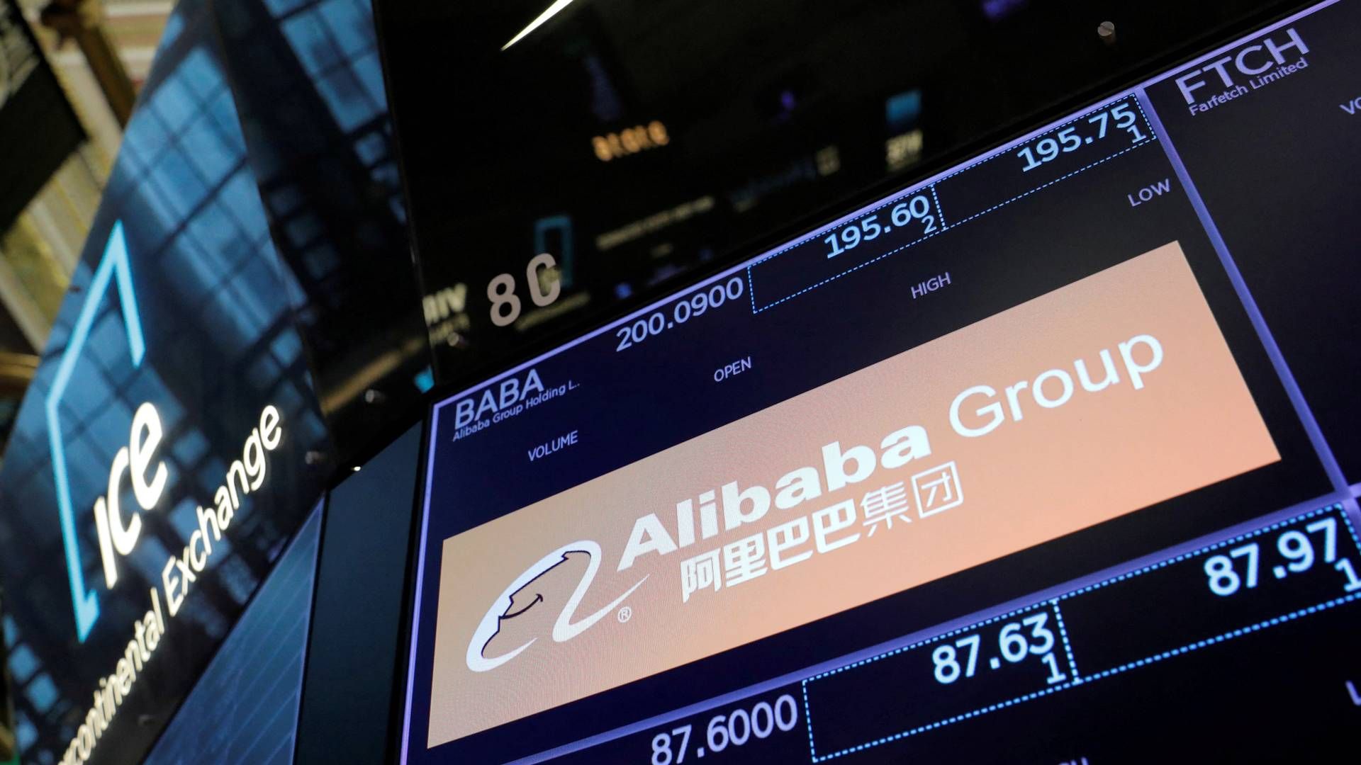Alibaba Group er noteret på børsen i New York | Foto: Andrew Kelly/Reuters/Ritzau Scanpix