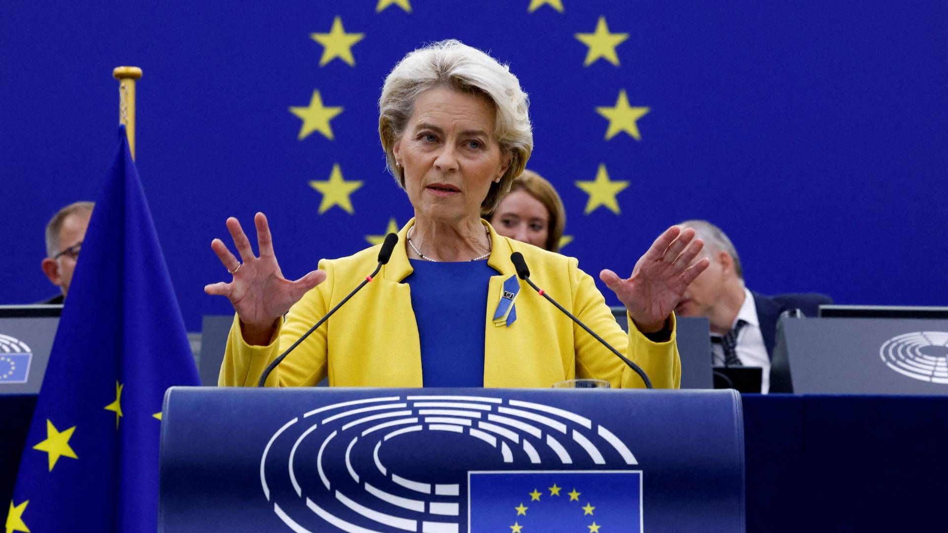 EU Commission President Ursula von der Leyen first presented in her annual State of European Union speech on Sept. 14 the idea to cap electricity earnings and demand solidarity contributions from fossil fuel companies. | Photo: Yves Herman/Reuters/Ritzau Scanpix