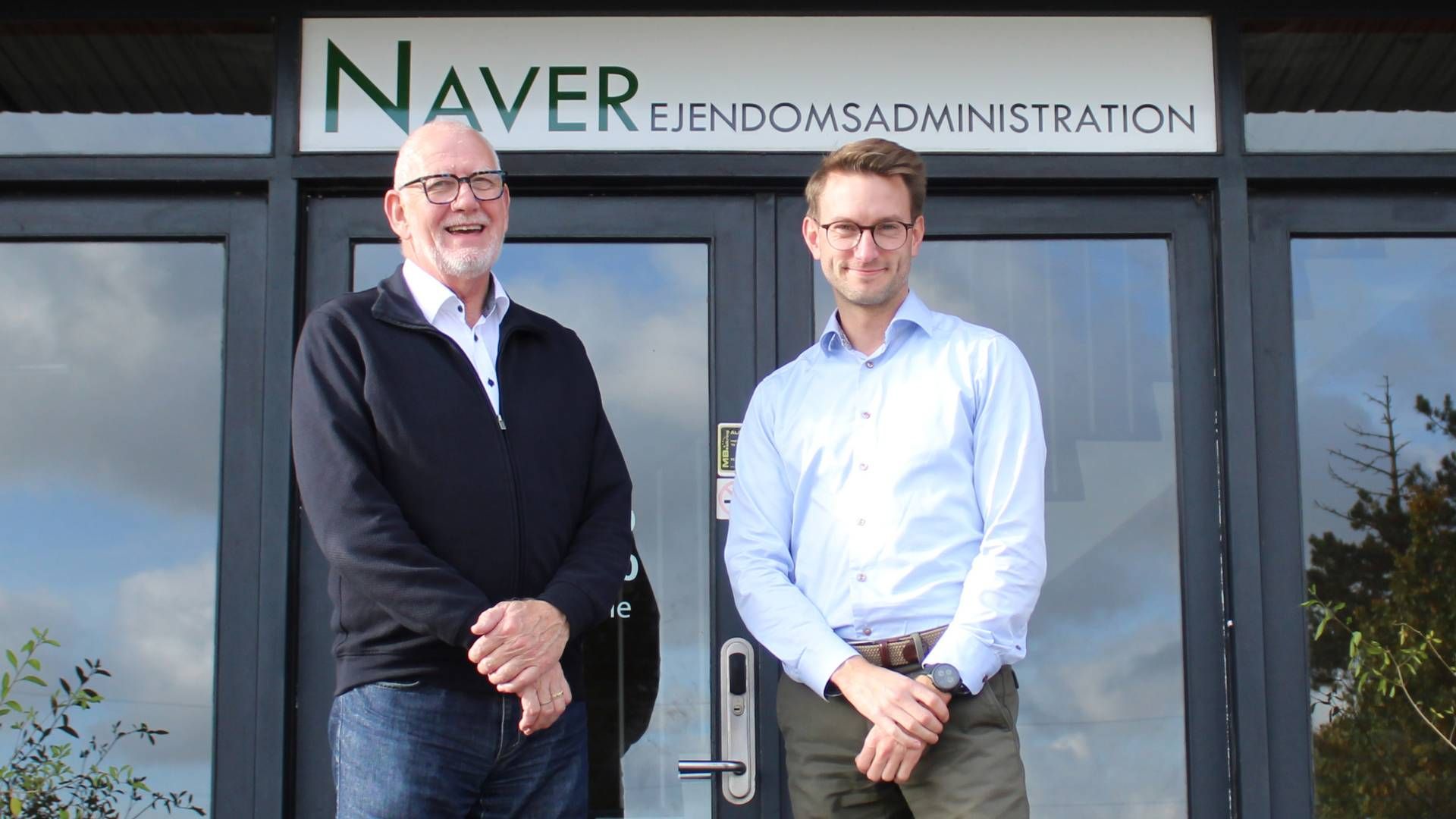 Mogens Mortensen, medejer af Naver Ejendomsadministration, og Toke Halskov Kristensen, administrationschef hos Azets. | Foto: PR