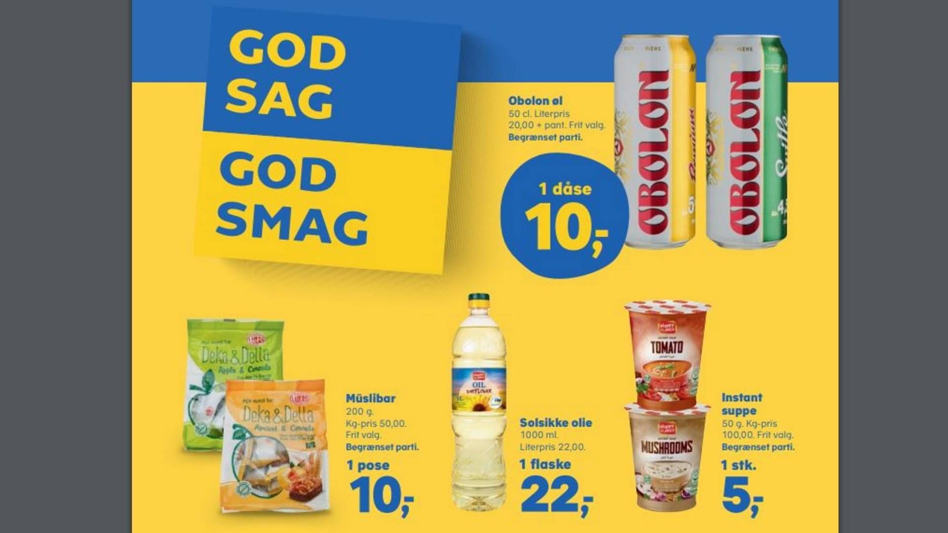 Coop vil i kampagnen sælge 20 forskellige ukrainske produkter. | Foto: Udklip fra tilbudsavis.