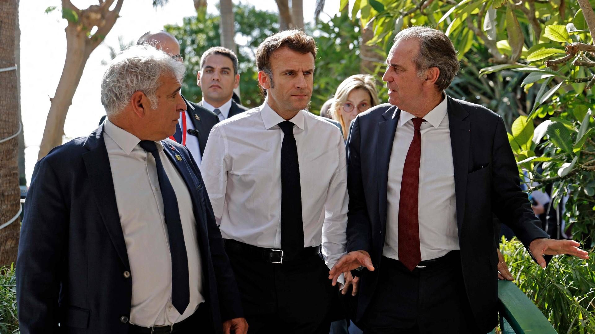 Emmanuel Macron siger på Cop-27-mødet, at USA og Kina er nødt til at stemple mere ind i klimakampen. | Foto: Ludovic Marin/AFP / POOL