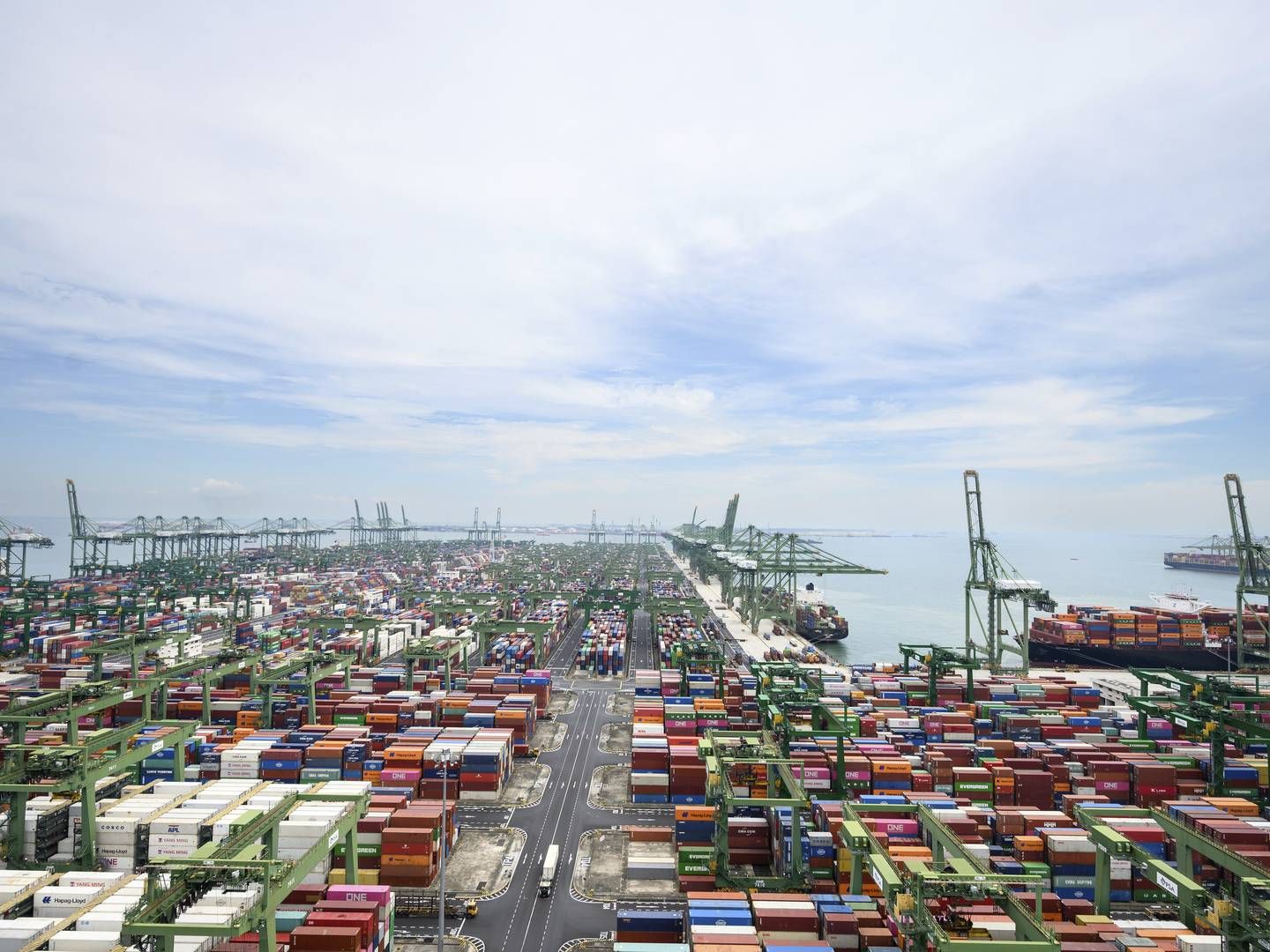 Photo: Containers are loaded on the premises of the port operator PSA, the Port of Singapore Authority (PSA), at the Port of Singapore. Photo by: Bernd Von Jutrczenka/AP/Ritzau Scanpix/AP