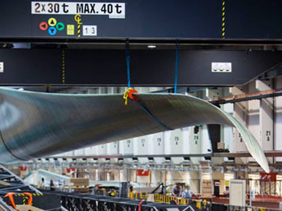 Blandt andet Siemens Wind Powers vingefabrik i Aalborg har oplevet fremgang. | Foto: Siemens