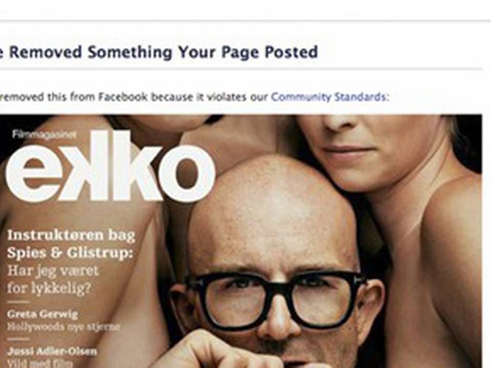 Screenshot af Facebooks besked til Ekko om censuren af forsiden | Foto: Jes Larsen/Ekko.dk