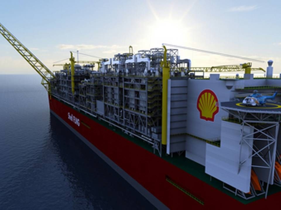 Shells tankskib-anlæg fra sydkorea, der kan producere flydende naturgas. | Foto: Shell
