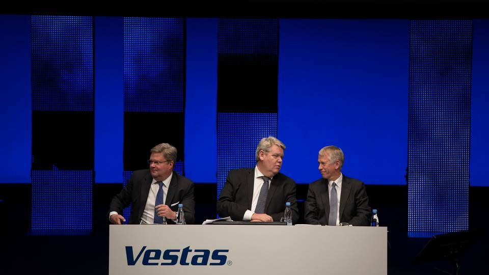 Det ser godt ud for Vests-toppen. CEO Anders Runevad og formand Bert Nordberg kan glæde sig over, at endnu en storbank hæver kursmålet. | Foto: Joachim Ladefoged