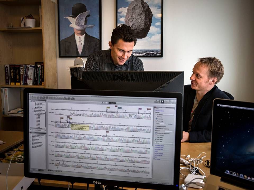 CEO Thomas Knudsen og Martin Ludvigsen fra CLC bio, som er en aarhusiansk virksomhed med fokus på udvikling af software til blandt andet DNA-forskning. | Foto: Jan Dagø / Polfoto