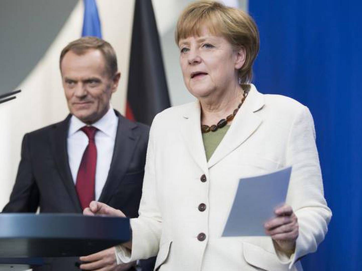 Det er Merkel, der bestemmer EU's energikurs, selvom formanden er polak | Foto: Gero Breloer/AP