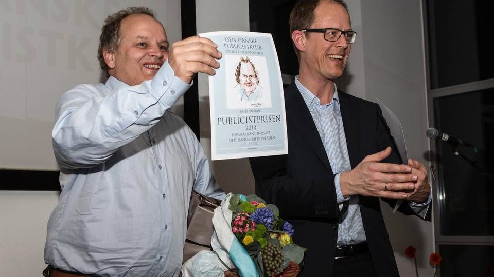 Niels Sandøe (tv.) har tidligere vundet Publicistprisen. | Foto: Sofia Busk/Polfoto/Arkiv